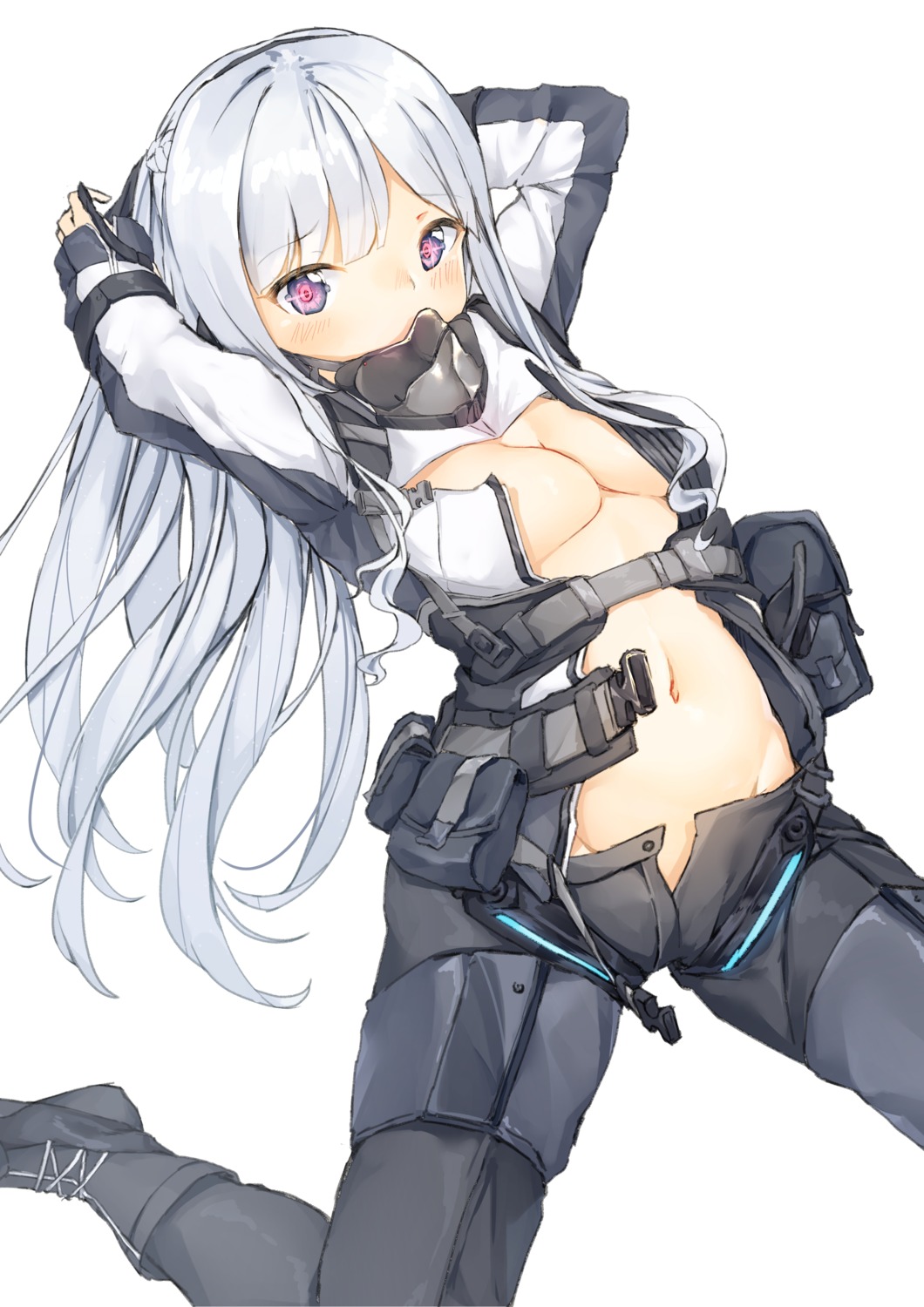 ak-12_(girls_frontline) girls_frontline hansallin no_bra open_shirt