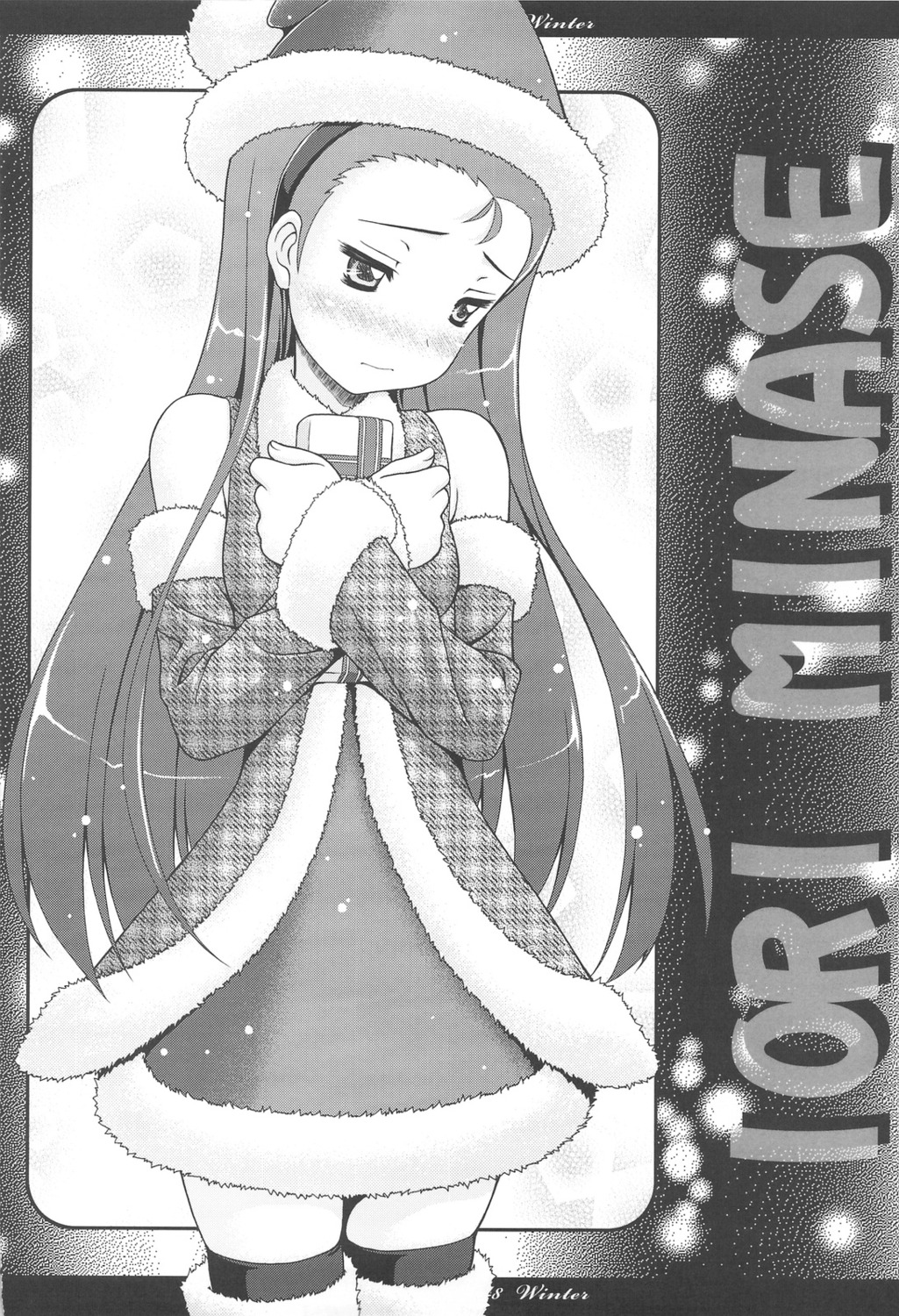 christmas minase_iori monochrome sin-go the_idolm@ster thighhighs tiny_feather