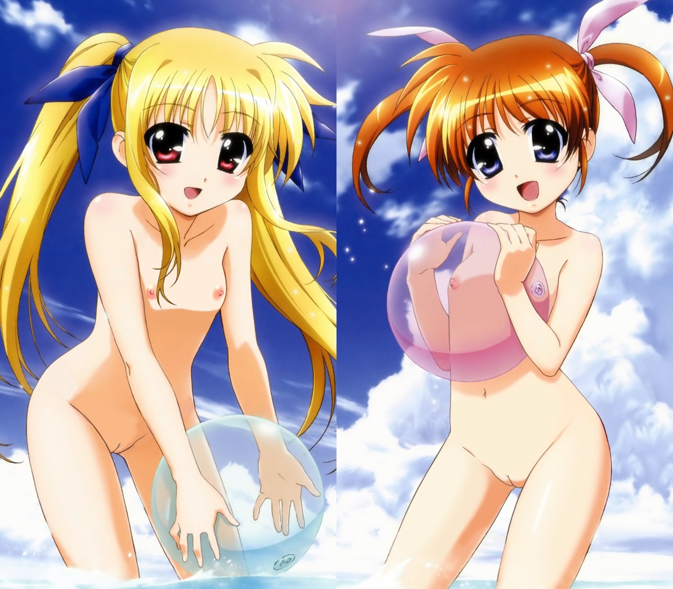 fate_testarossa loli mahou_shoujo_lyrical_nanoha naked nipples photoshop pussy takamachi_nanoha uncensored wet