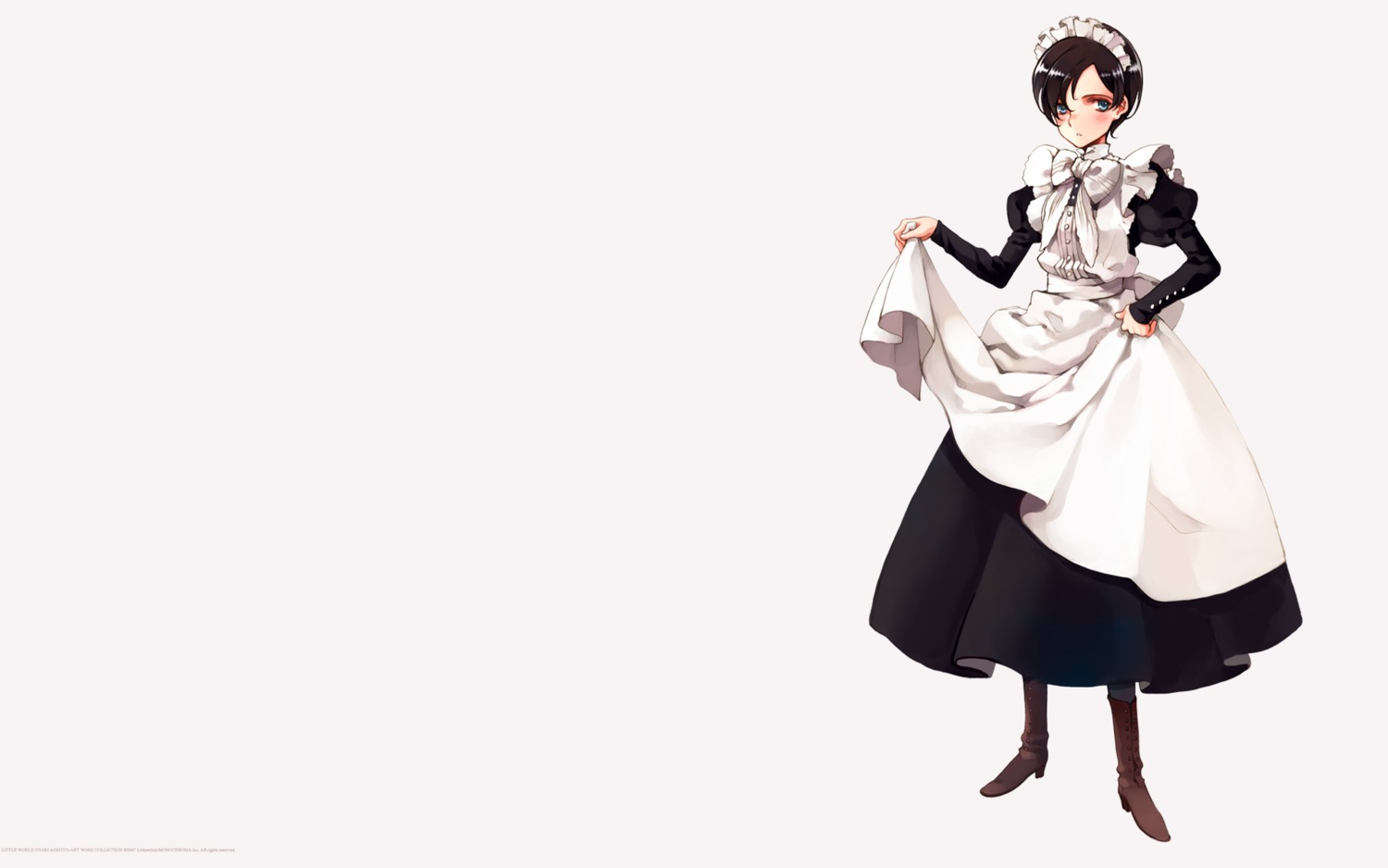 littlewitch maid nina_edwards oyari_ashito rondo_leaflet skirt_lift wallpaper