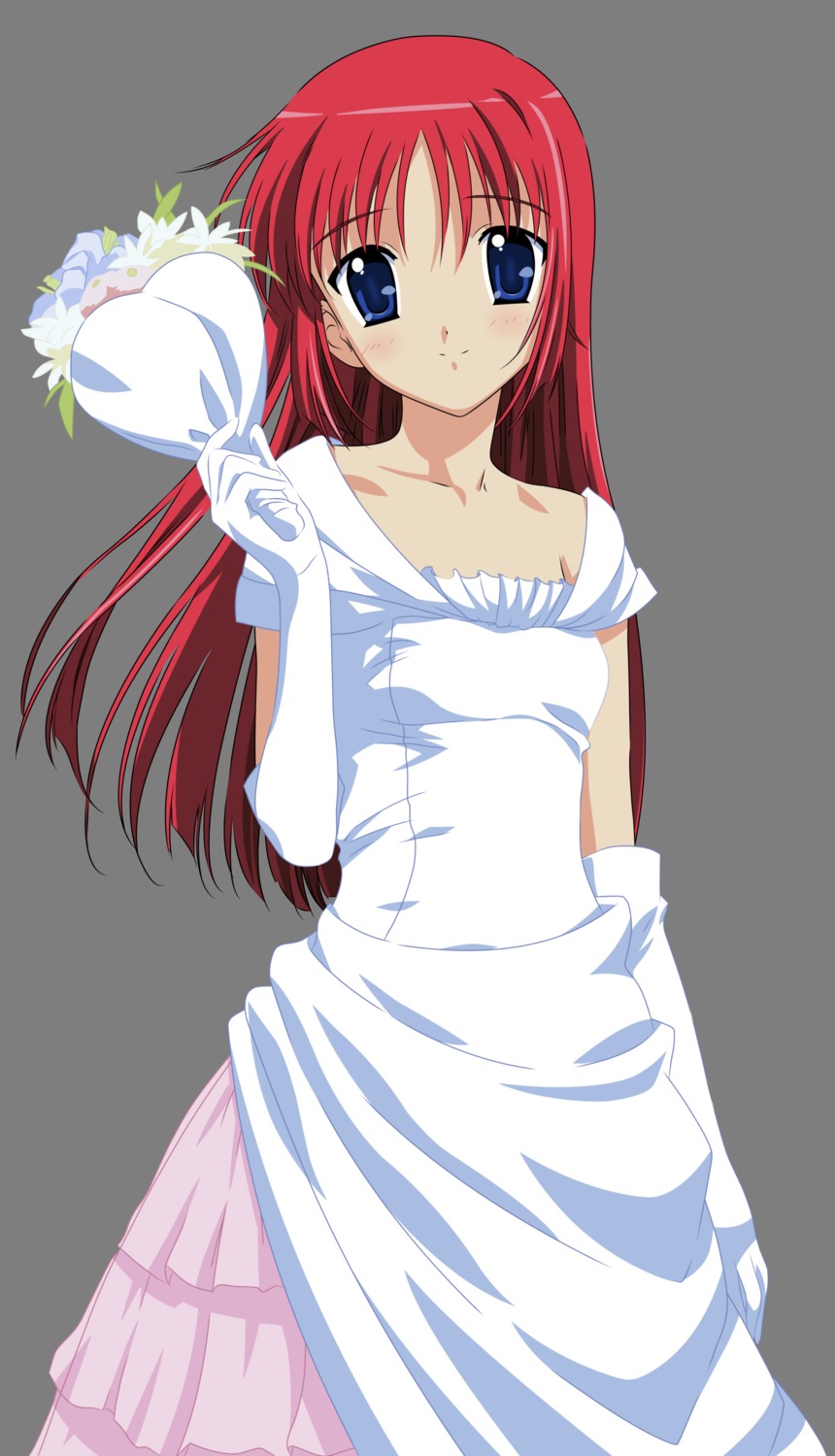 da_capo da_capo_(series) dress shirakawa_kotori transparent_png vector_trace wedding_dress