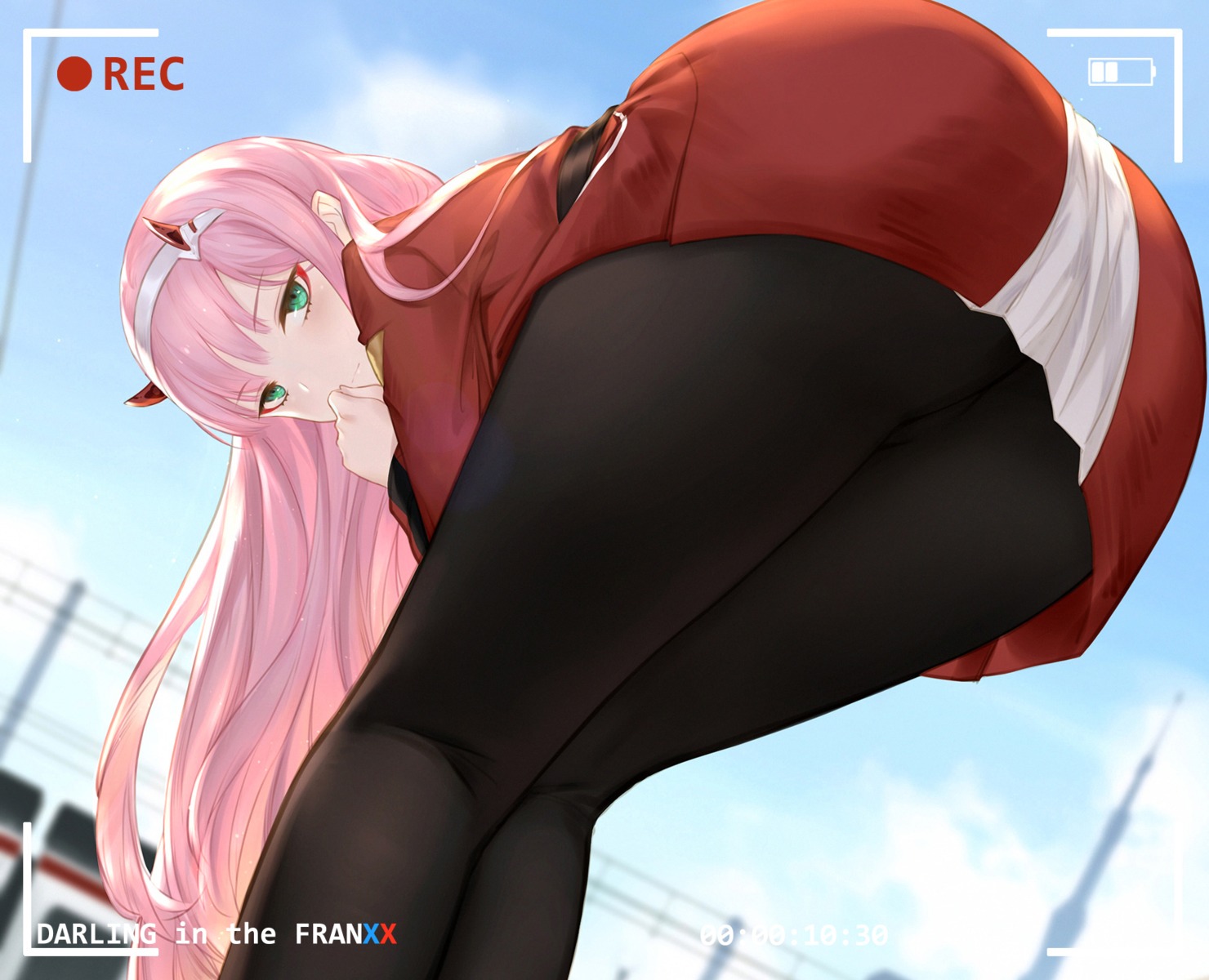 ass darling_in_the_franxx horns pantyhose uniform yijian_ma zero_two_(darling_in_the_franxx)