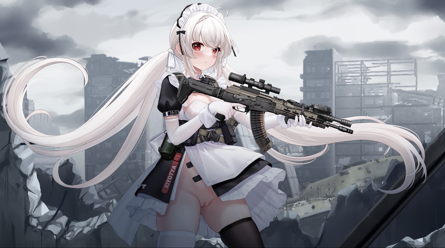 allenes gun maid nopan pussy thighhighs uncensored