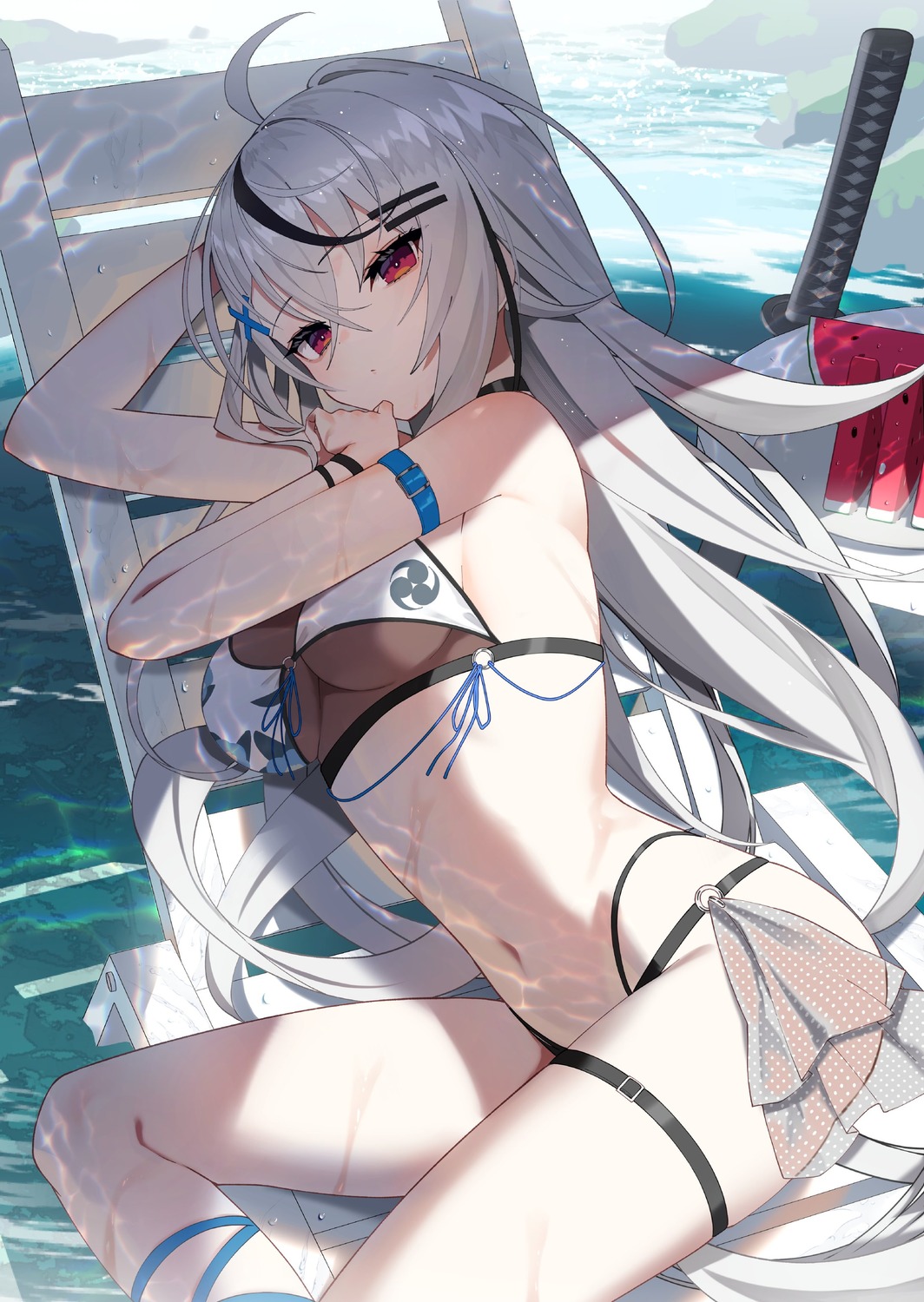 bikini garter sbi_e-sports scottie see_through shusui_rei swimsuits sword wet