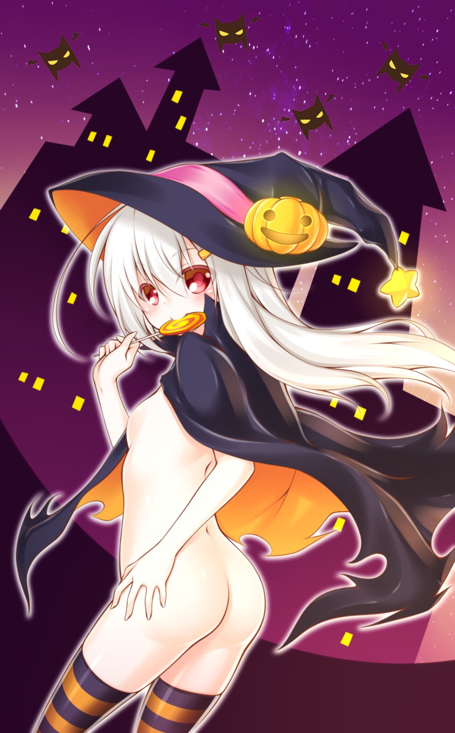 ass halloween lethe-shion loli naked_cape thighhighs witch