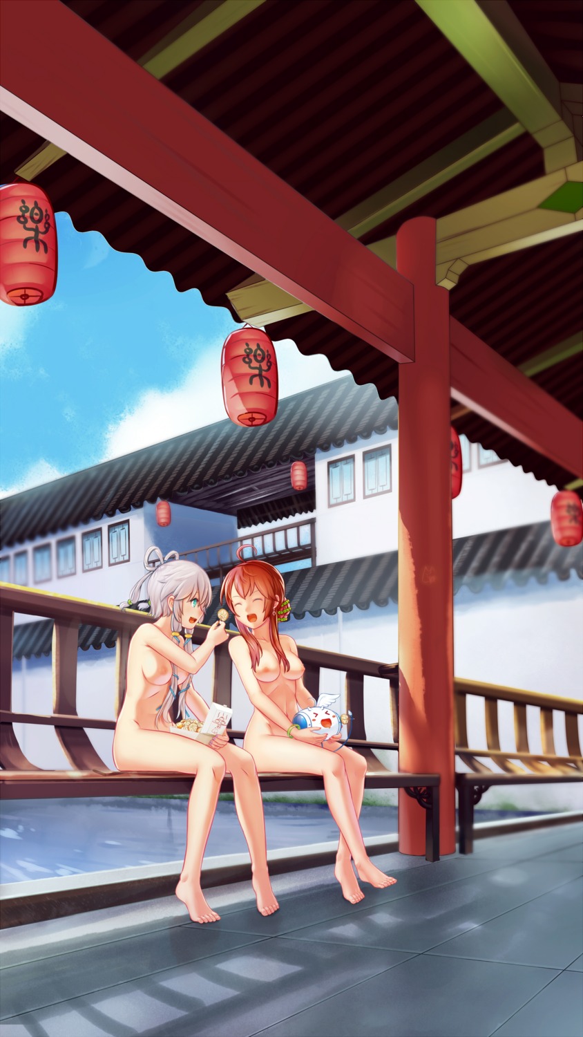 dongqing_zaozigao feet luo_tianyi naked nipples vocaloid yuezheng_ling