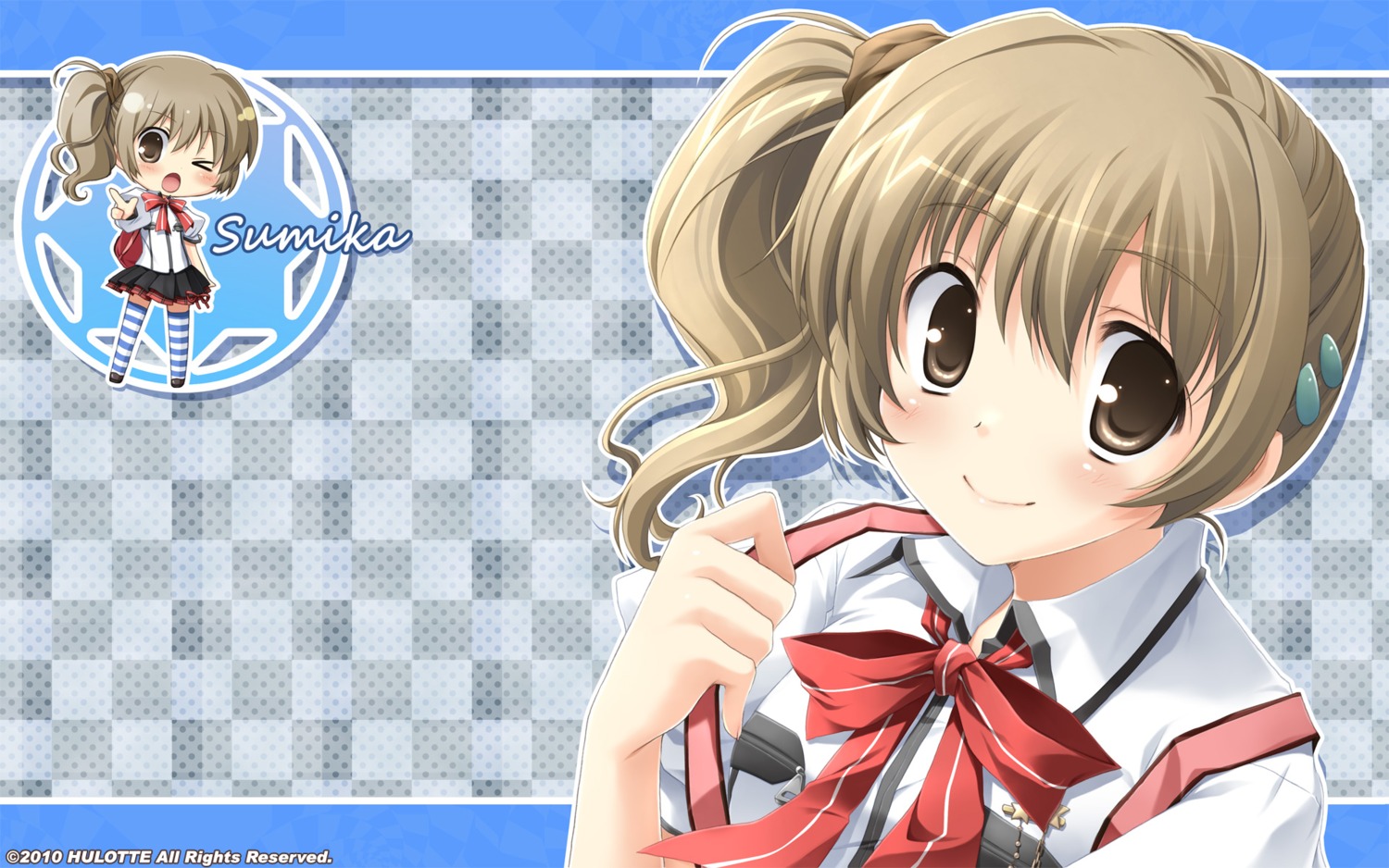 chibi hulotte ikegami_akane makiya_sumika wallpaper with_ribbon