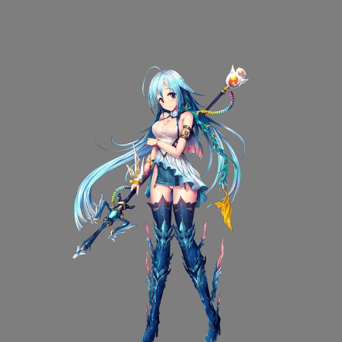 armor cleavage heels hoshi_no_girls_odyssey pantsu thighhighs transparent_png weapon