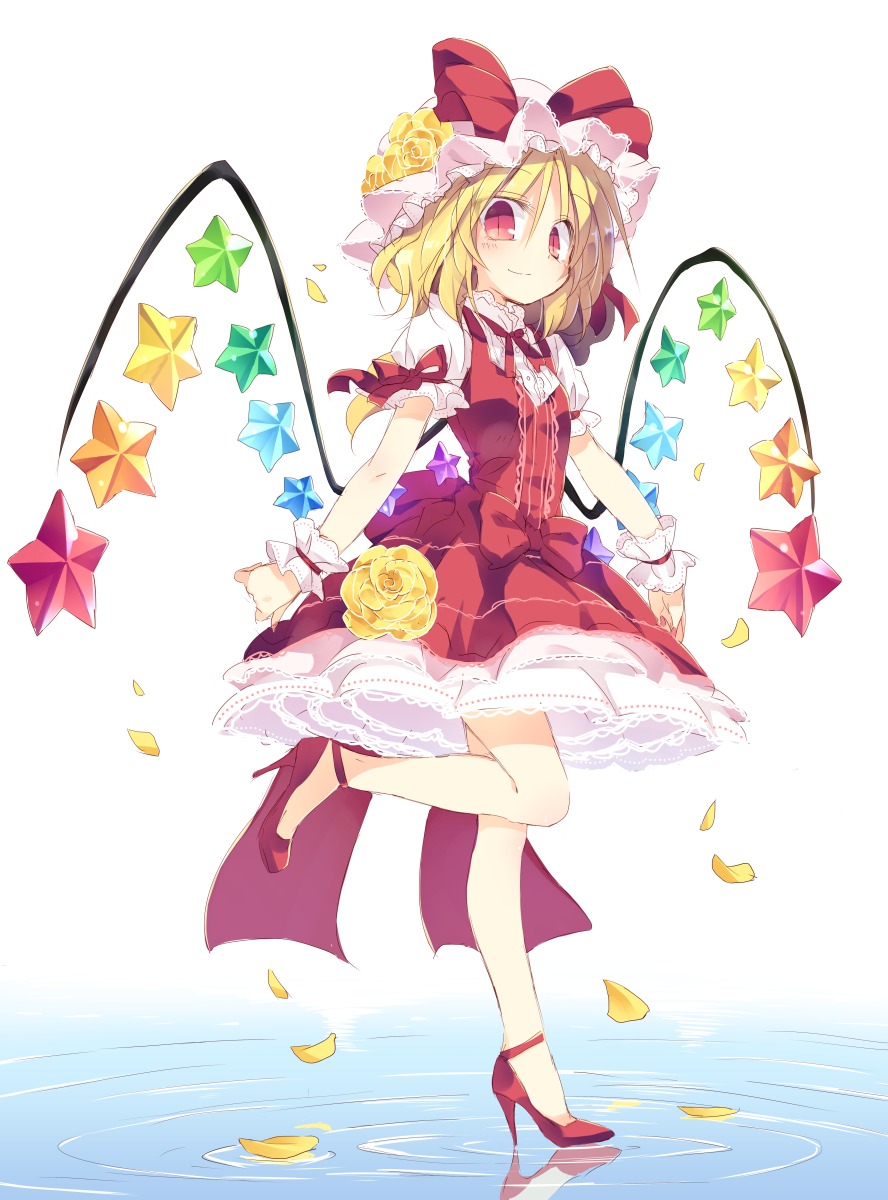 dress flandre_scarlet heels satoukibi touhou wings