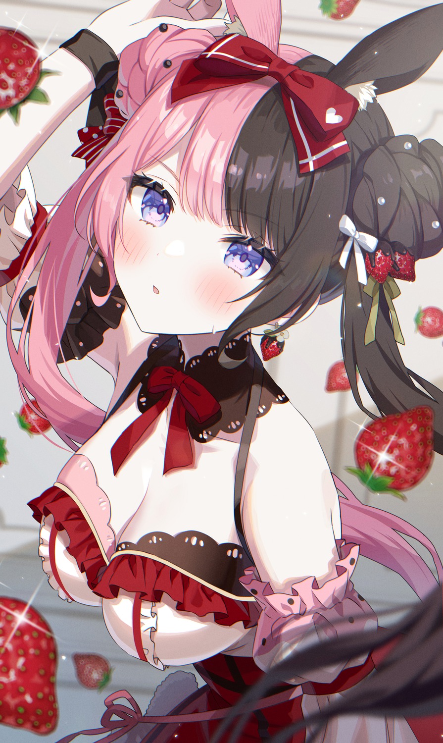 animal_ears cleavage iris_black_games momoimon tachibana_hinano vspo!