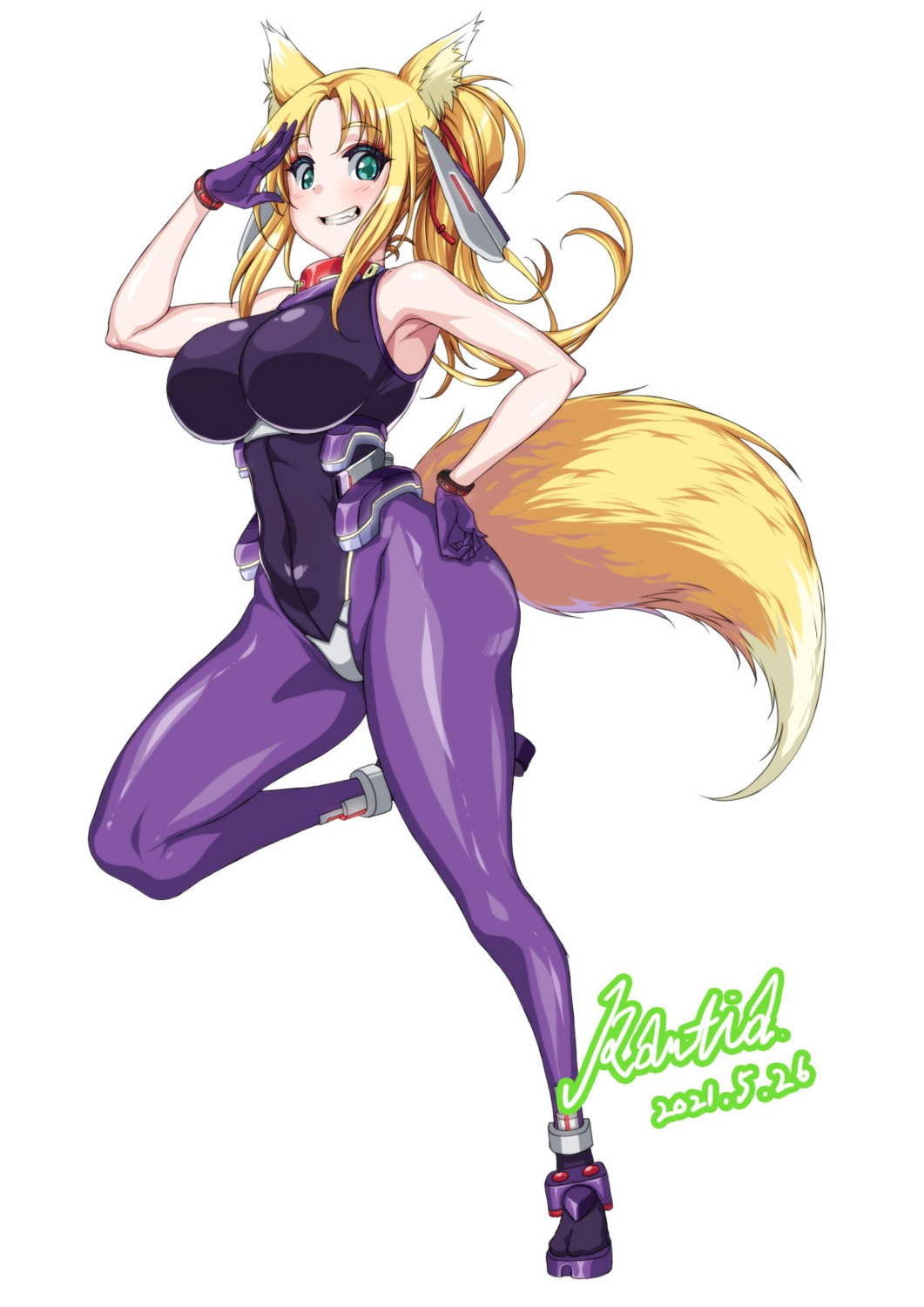 animal_ears bodysuit dog_days kitsune rantia tail yukikaze_panettone