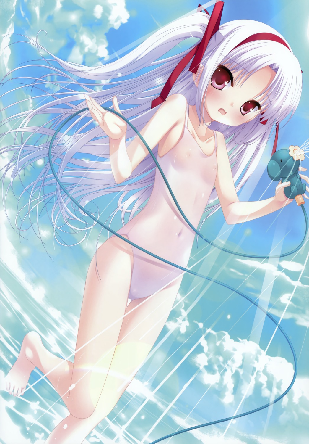 11eyes cameltoe fixed hagiwara_onsen loli momono_shiori nipples see_through swimsuits wet