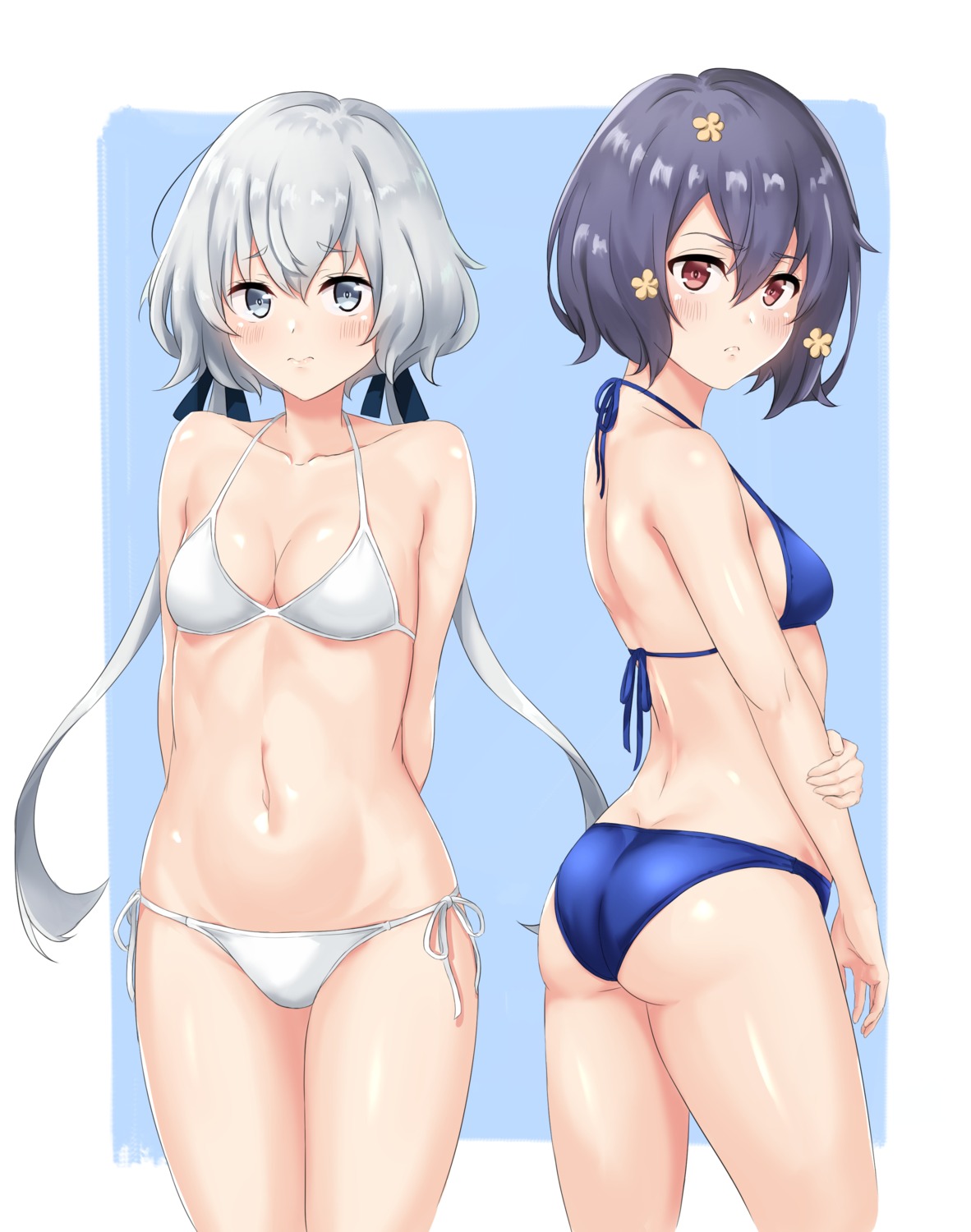 ass bikini cleavage konno_junko meri-san mizuno_ai swimsuits zombieland_saga