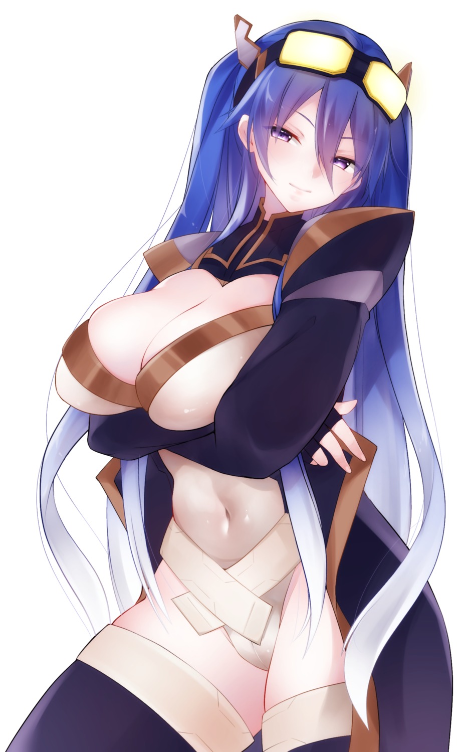breast_hold cameltoe cleavage leotard megane no_bra tagme thighhighs