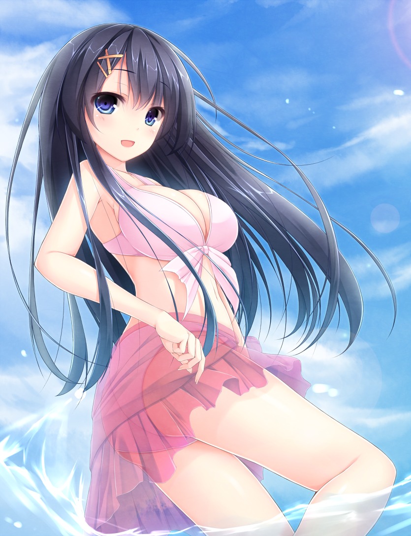 bikini cleavage see_through sena_chifuyu swimsuits