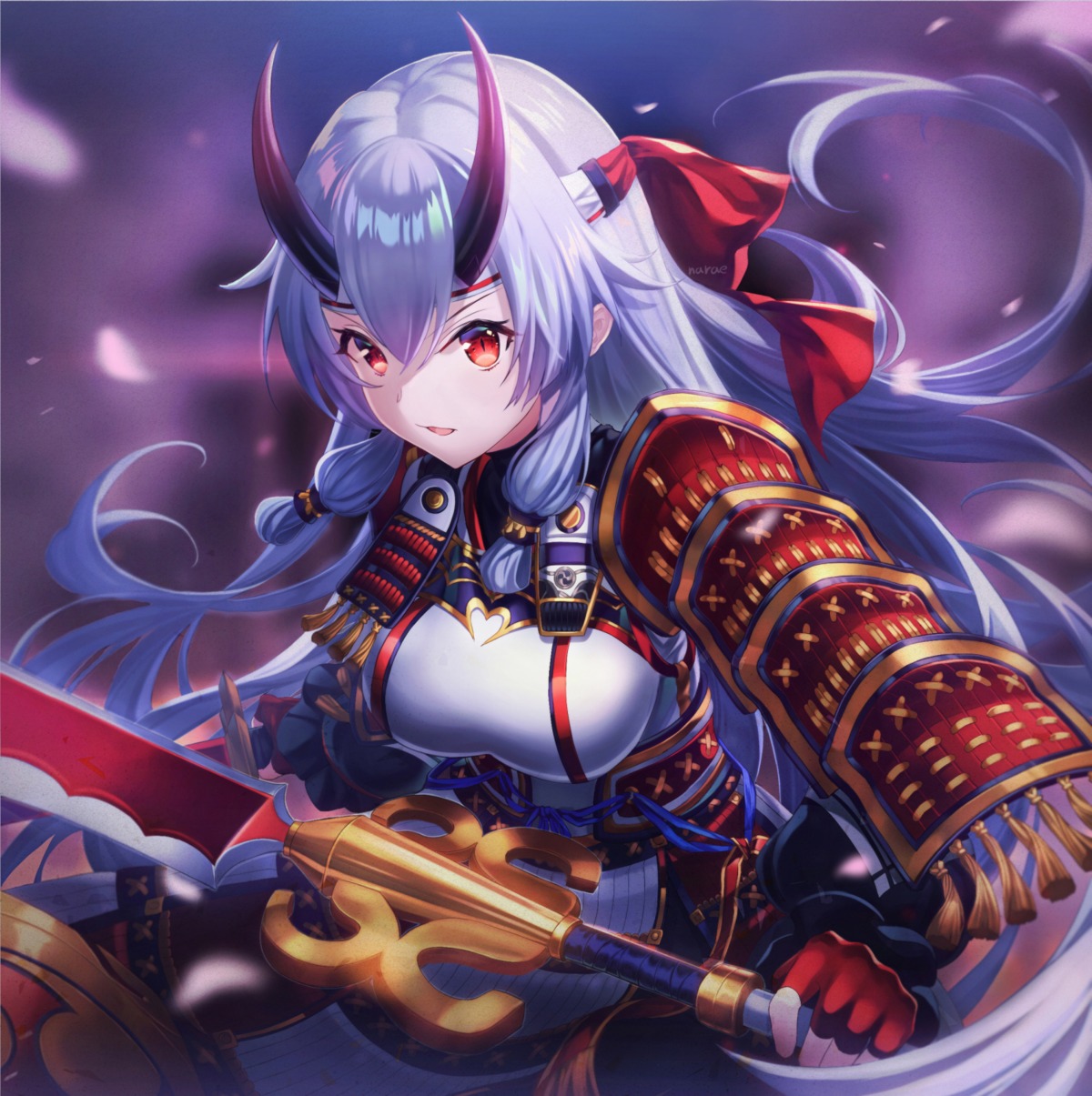 armor fate/grand_order horns narae sword tomoe_gozen_(fate/grand_order)