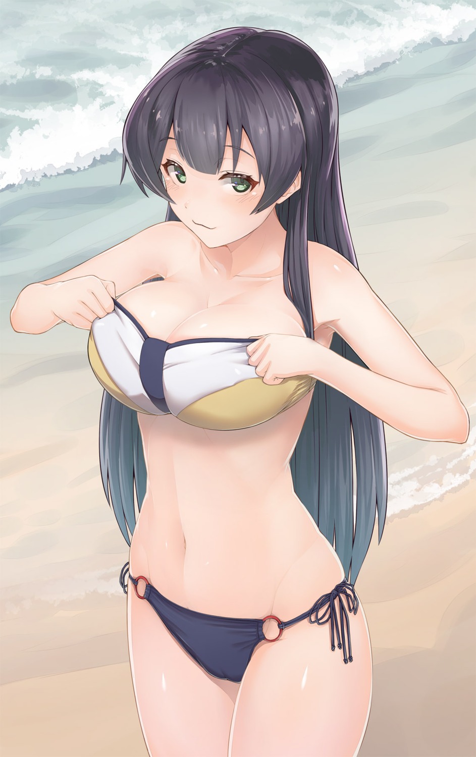 agano_(kancolle) bikini cameltoe cleavage kantai_collection swimsuits urigarasu