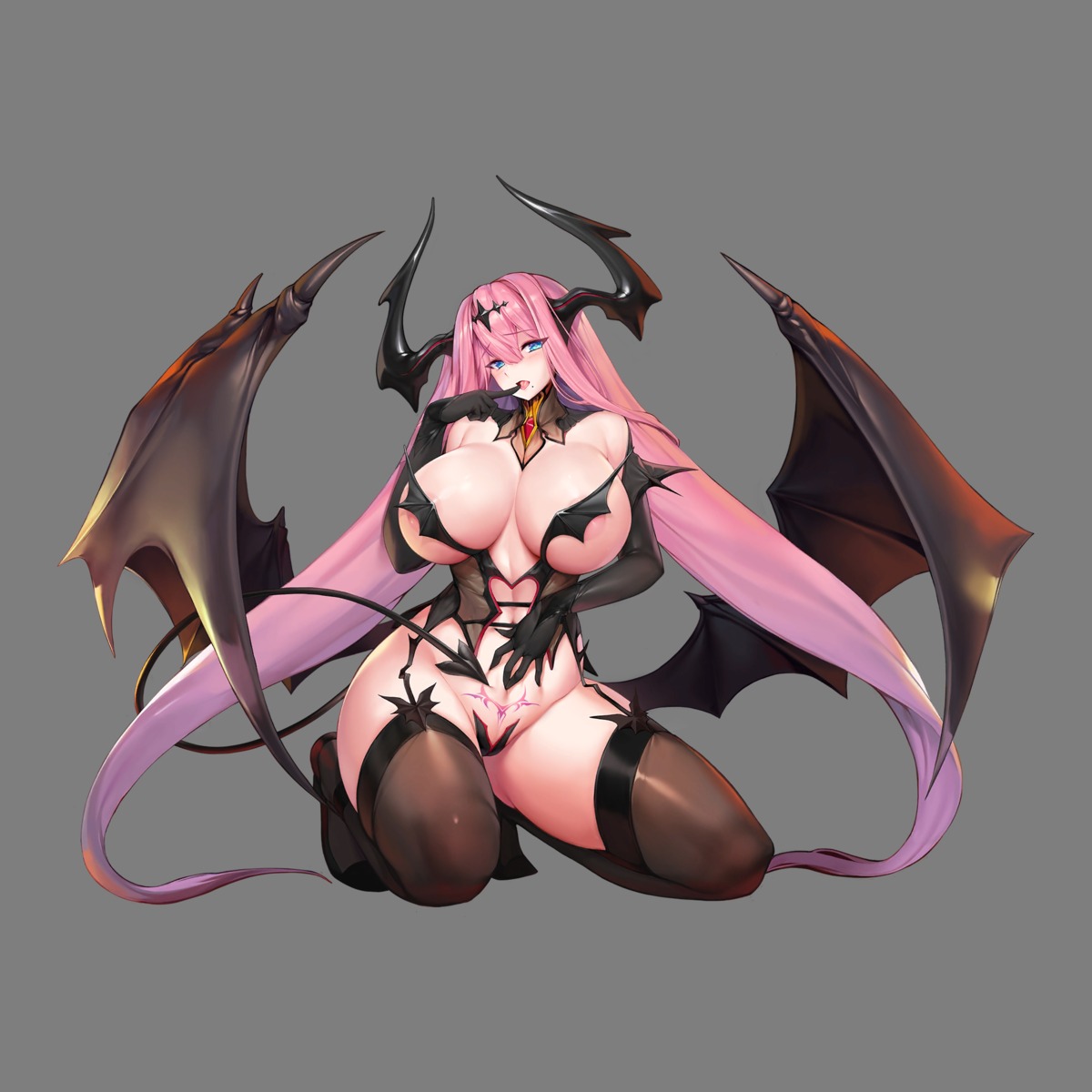 areola horns last_origin serapias_alice snowball stockings tail tattoo thighhighs transparent_png wings