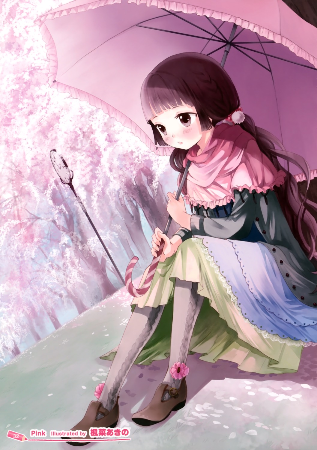 dress kaedena_akino thighhighs umbrella