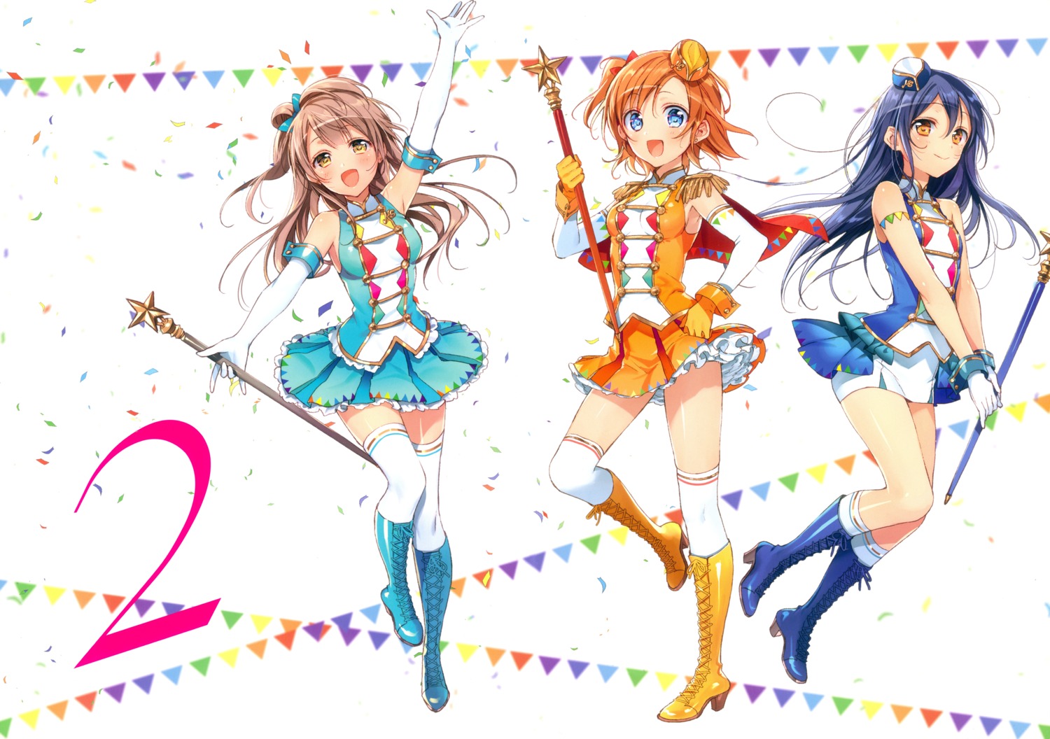 heels kousaka_honoka love_live! minami_kotori murakami_yuichi sonoda_umi thighhighs uniform