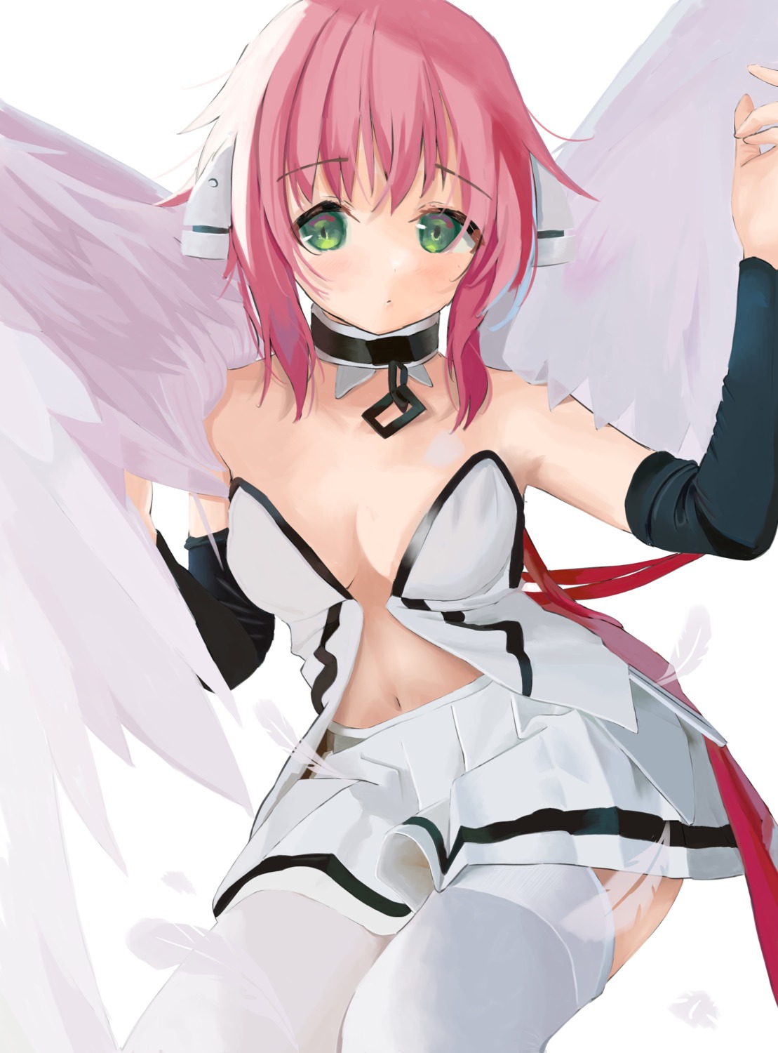 angel ikaros nina_(pixiv31869672) no_bra sora_no_otoshimono thighhighs wings