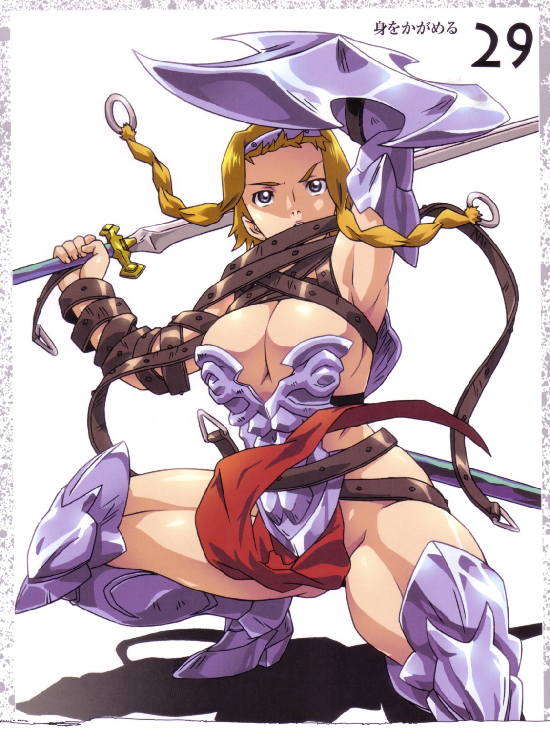 armor cleavage hisayuki_hirokazu leina queen's_blade thighhighs