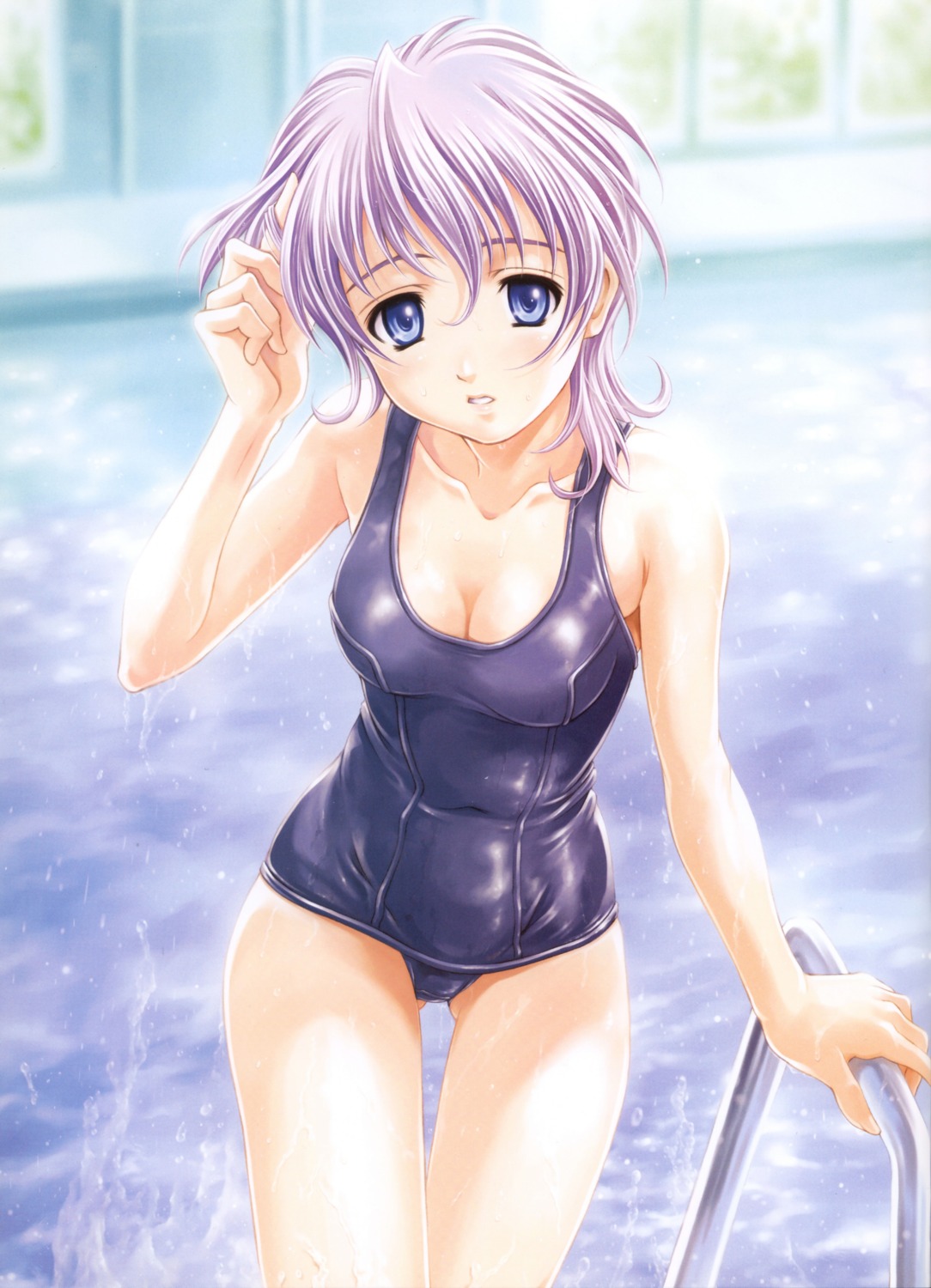 cleavage leni_milchstrasse maruto! sakura_taisen sakura_taisen_ii school_swimsuit swimsuits wet