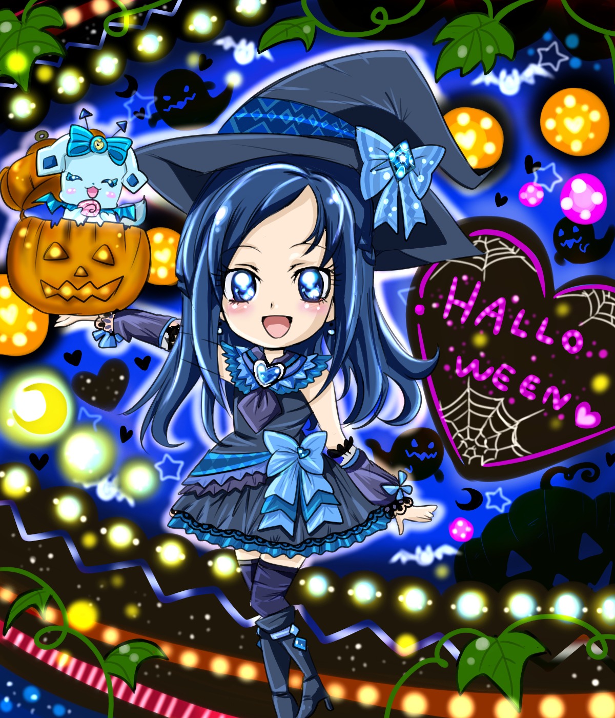 chibi dokidoki!_precure halloween hishikawa_rikka pretty_cure rakeru_(precure)