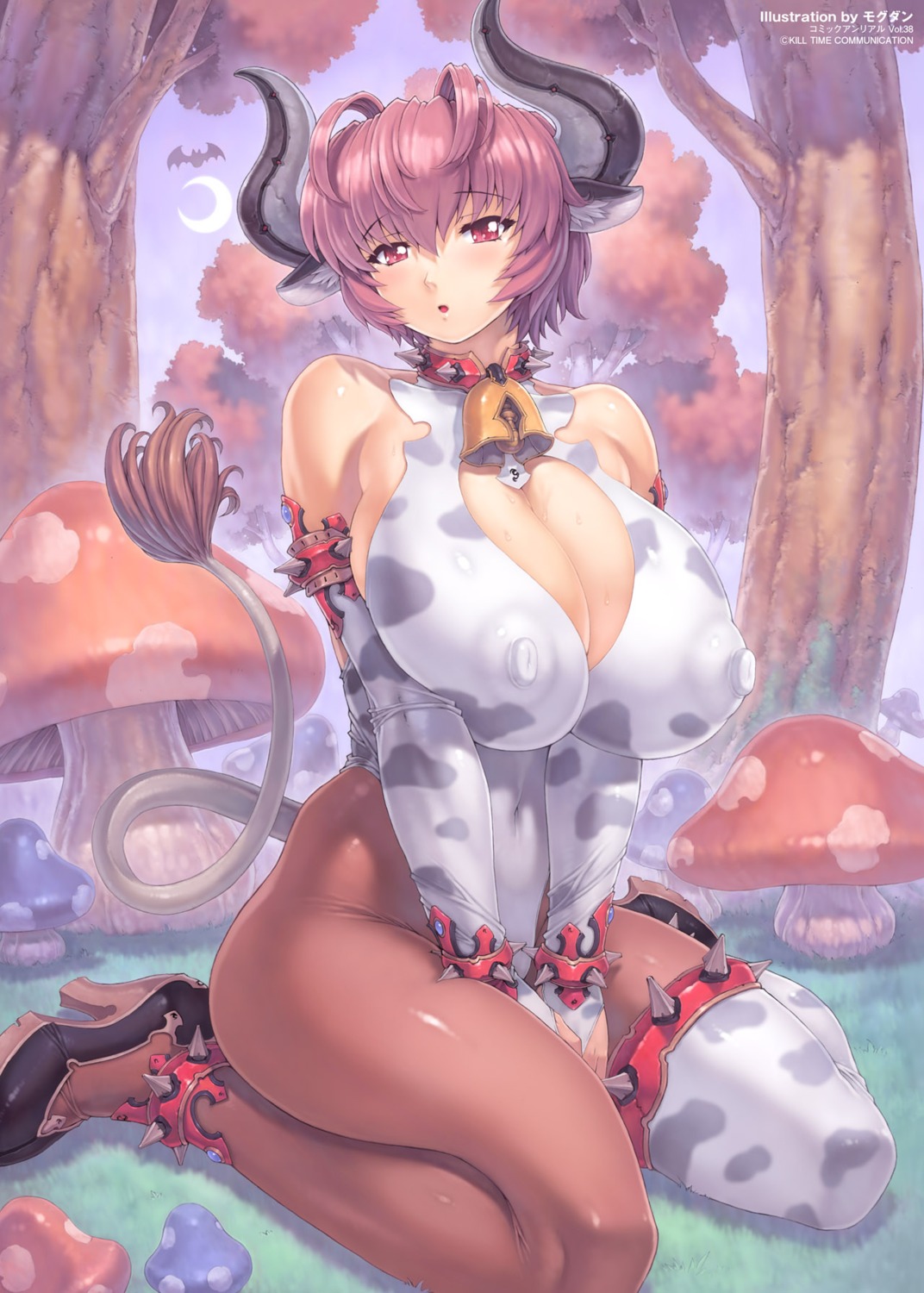 animal_ears cleavage erect_nipples heels horns jpeg_artifacts mogudan pantyhose tail thighhighs