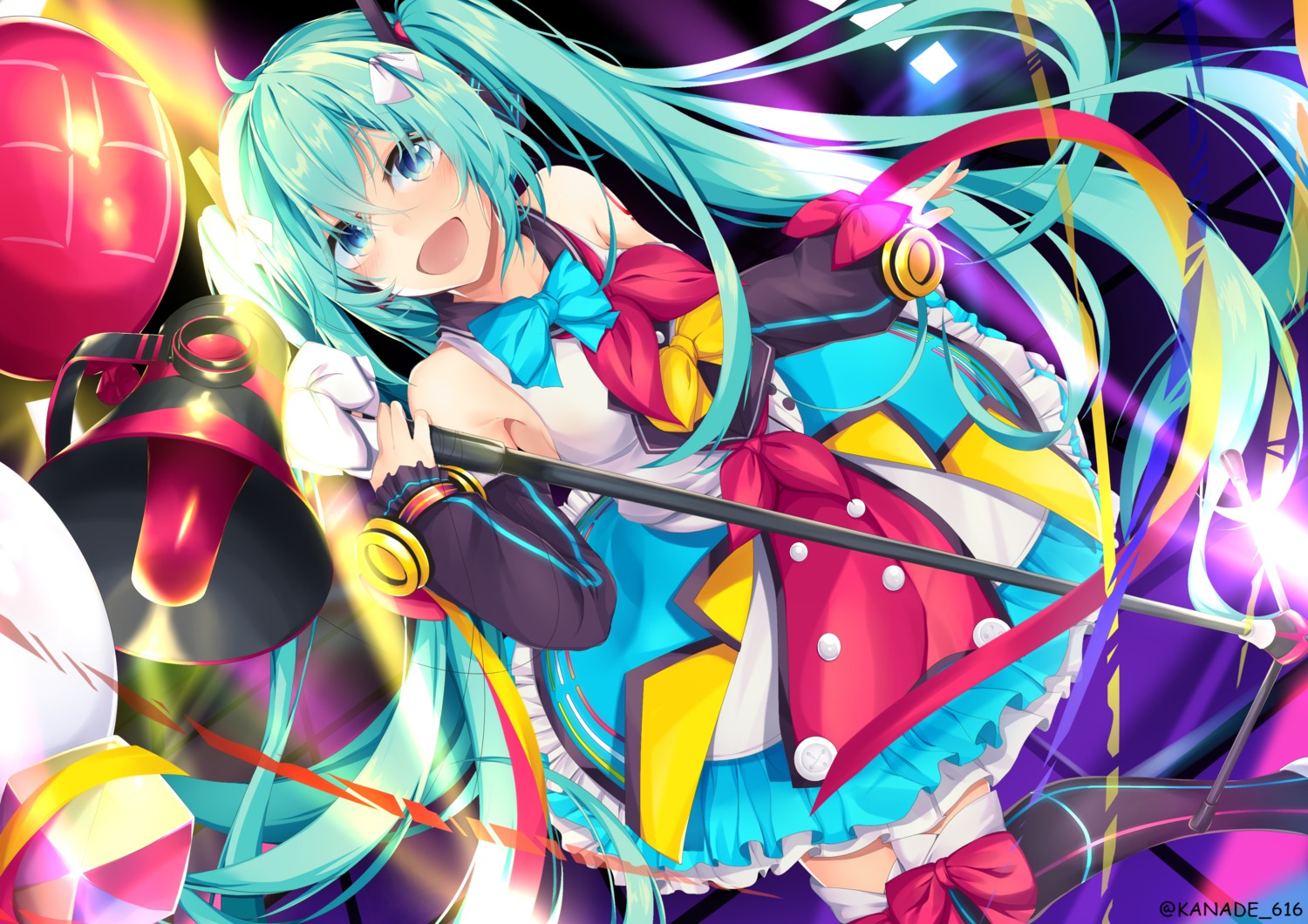 dress hatsune_miku kana616 magical_mirai tattoo thighhighs vocaloid