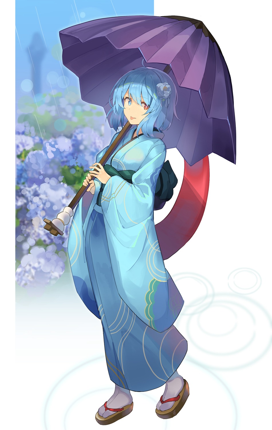 kimono rin_falcon tatara_kogasa touhou umbrella