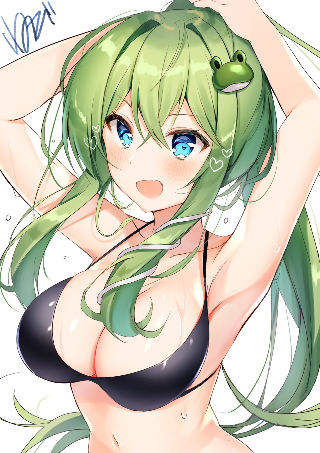 bikini_top cleavage kochiya_sanae nenobi_(nenorium) swimsuits touhou