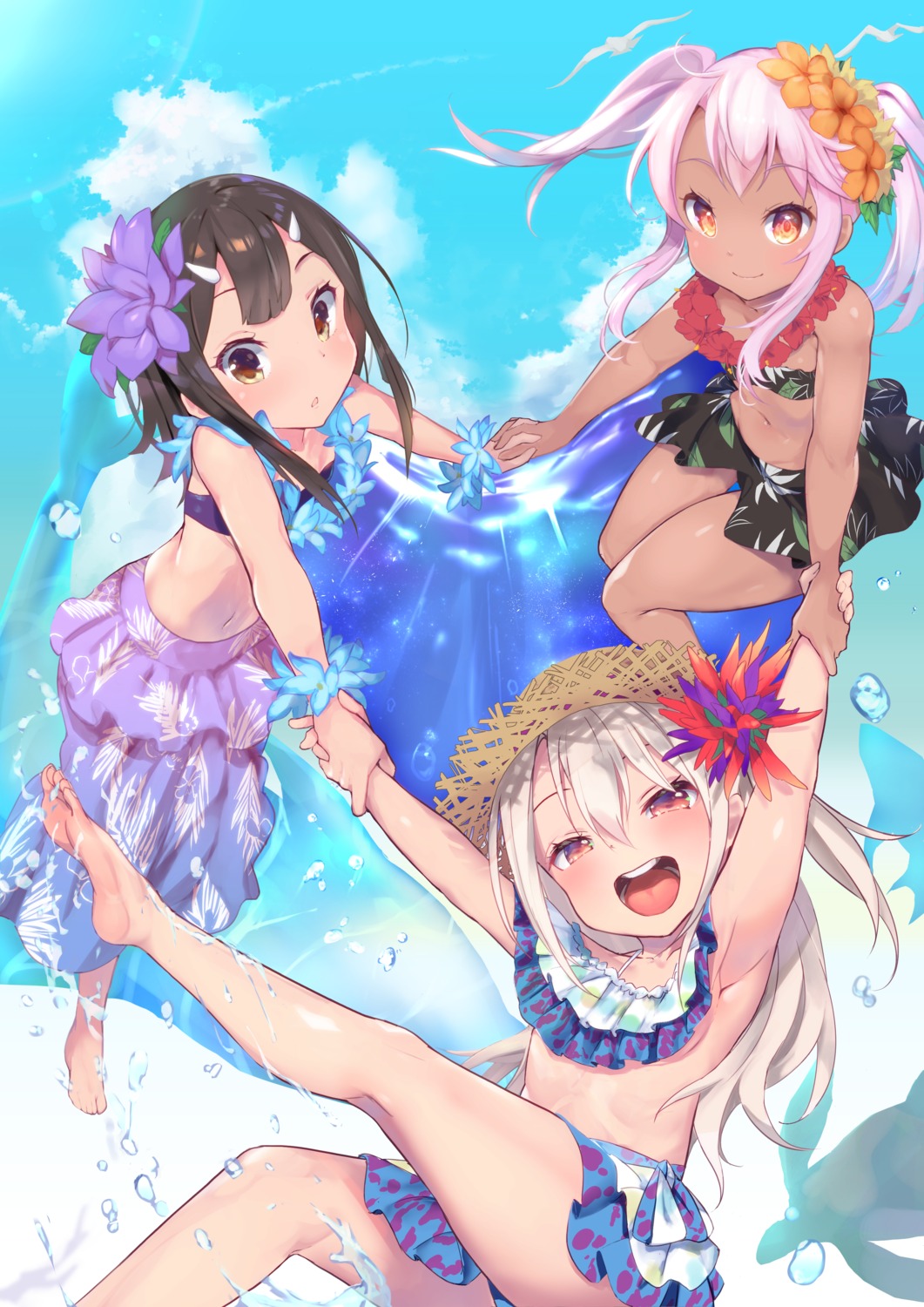 bikini chloe_von_einzbern fate/kaleid_liner_prisma_illya fate/stay_night illyasviel_von_einzbern miyu_edelfelt p_answer swimsuits wet