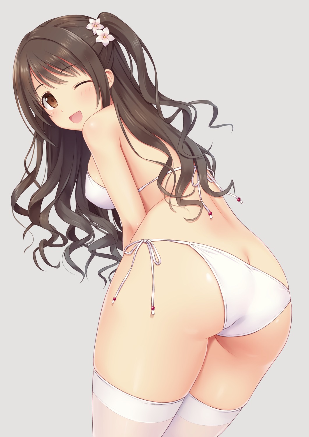 ass bikini n.g. shimamura_uzuki swimsuits the_idolm@ster the_idolm@ster_cinderella_girls thighhighs