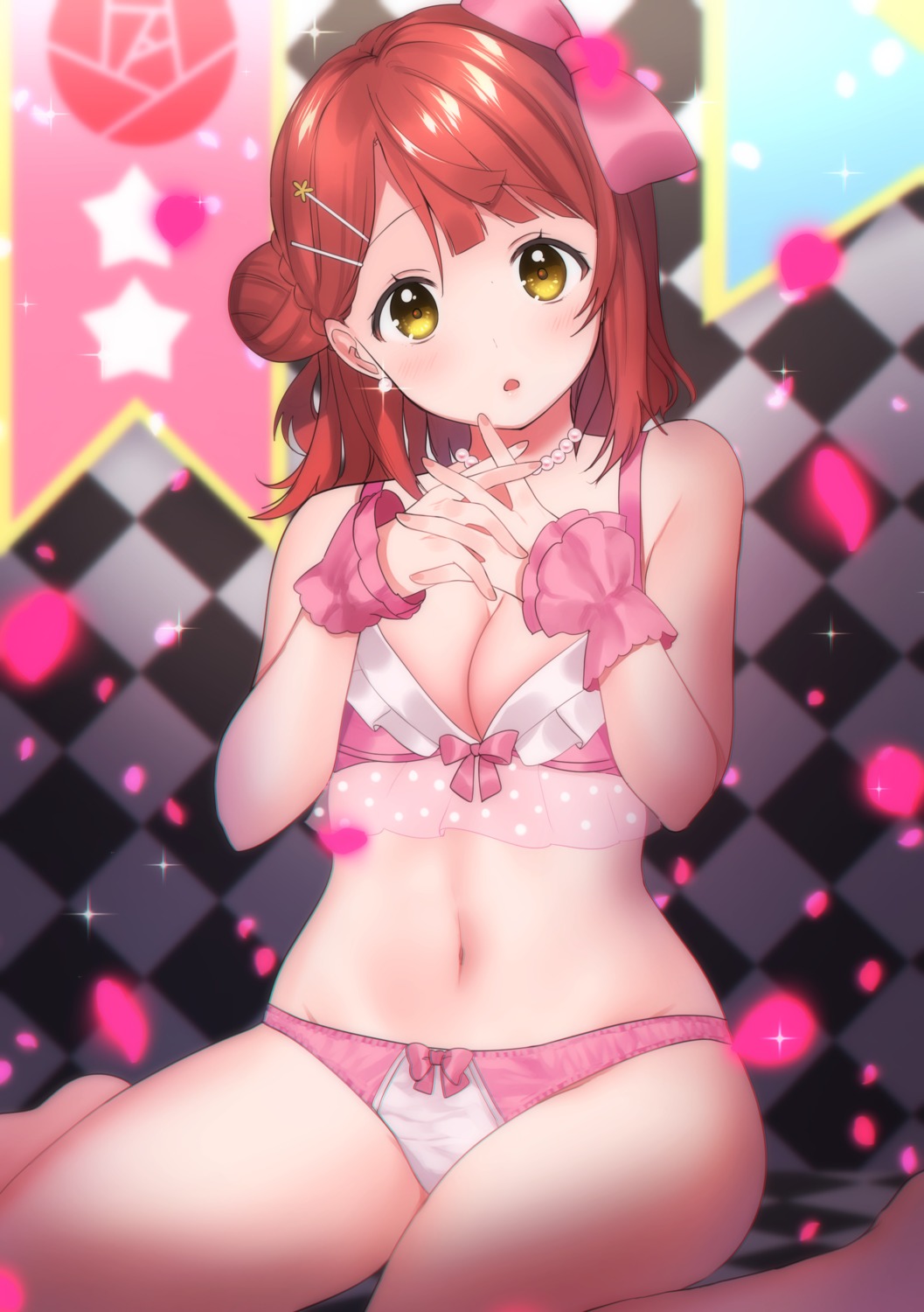 bra kazepana lingerie love_live! pantsu see_through uehara_ayumu