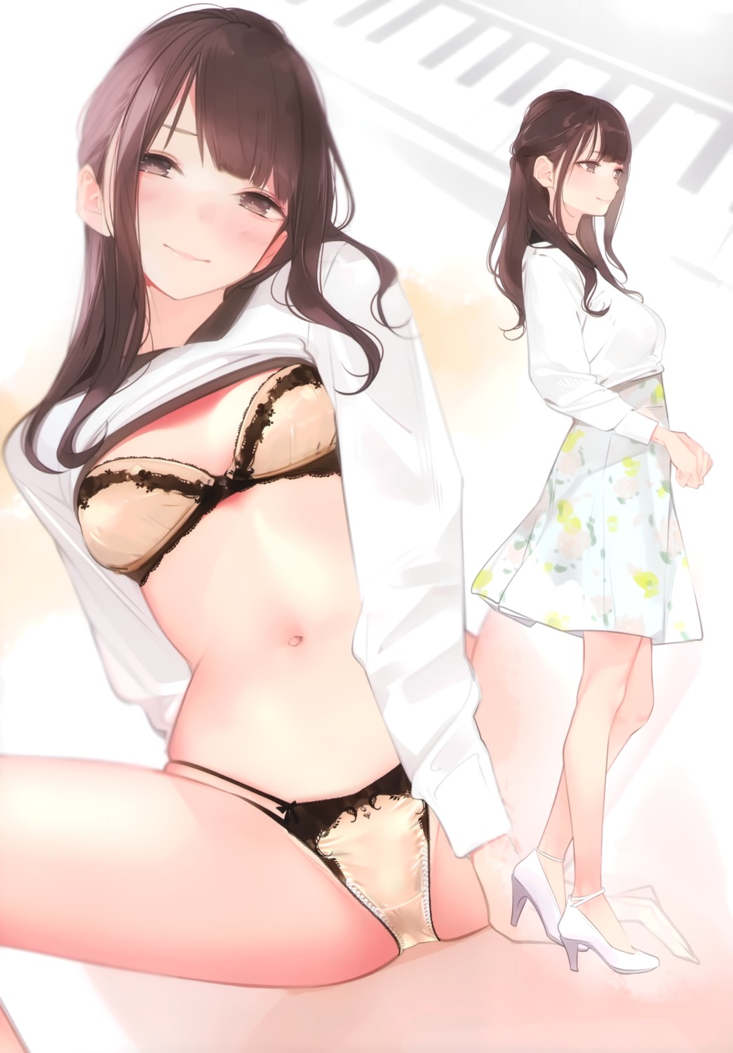 ama_mitsuki bra heels pantsu shirt_lift