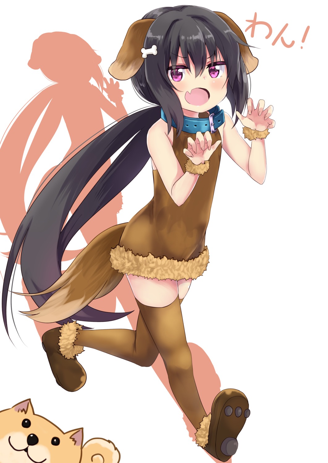 amano_(els573) animal_ears dress inumimi note-chan tail thighhighs