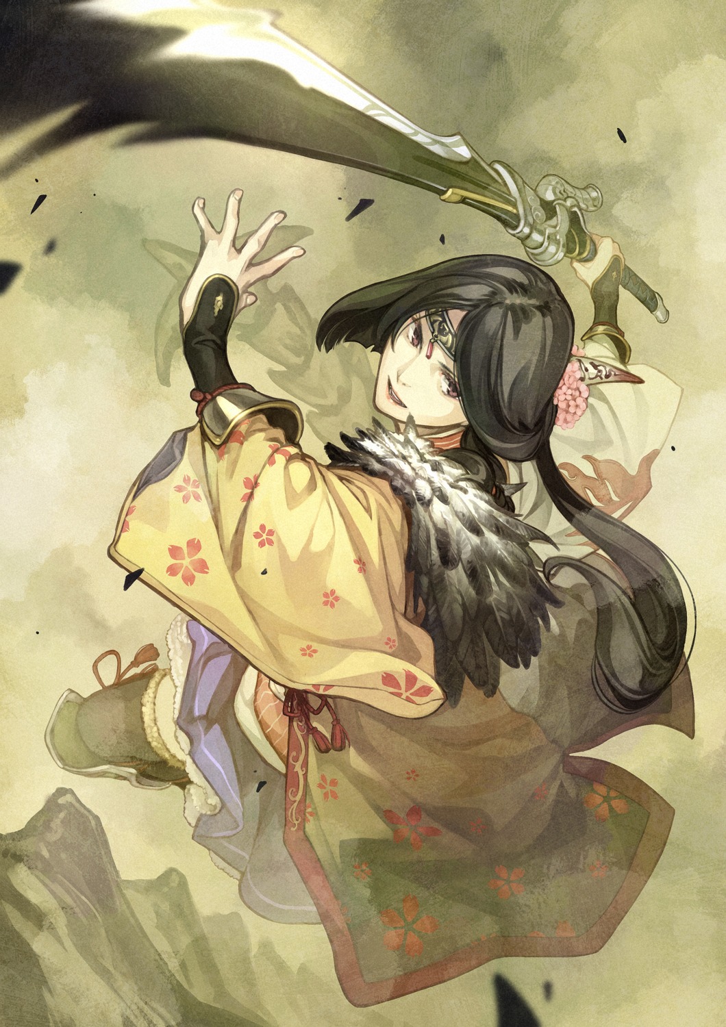 hidari ouka_(toukiden) sword thighhighs toukiden