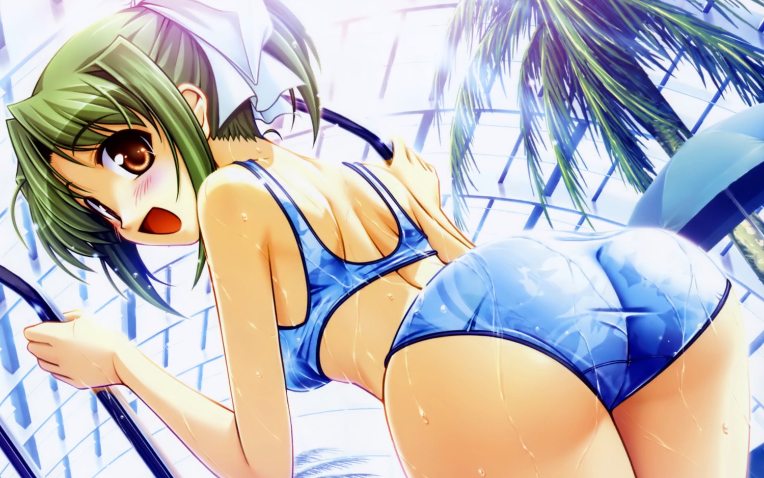 ass bekkankou bikini swimsuits toyama_midori wallpaper wet yoake_mae_yori_ruriiro_na