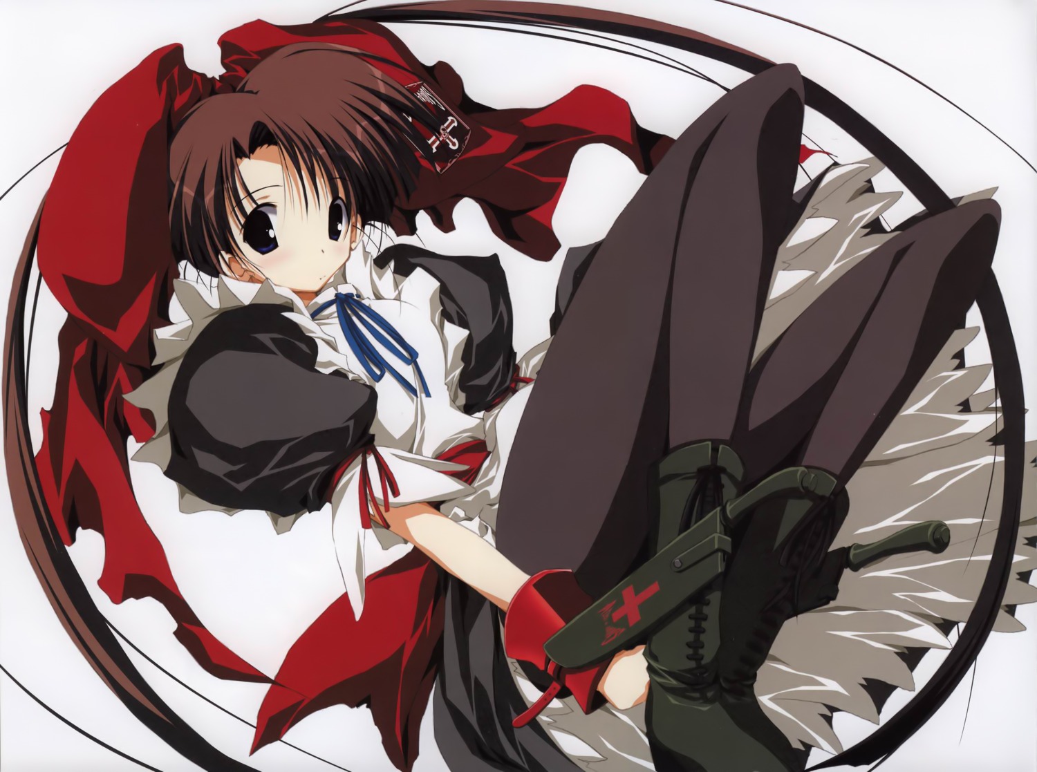 asagiri_kazusa fixed jpeg_artifacts maid moekan pantyhose sca-ji sword