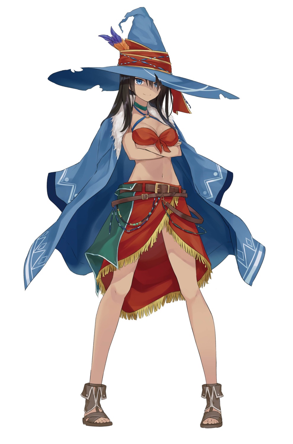 azuuru breast_hold cleavage majo_no_tabitabi torn_clothes witch