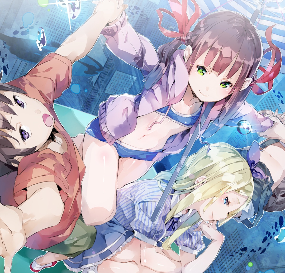 bikini loli open_shirt swimsuits umbrella yuugen