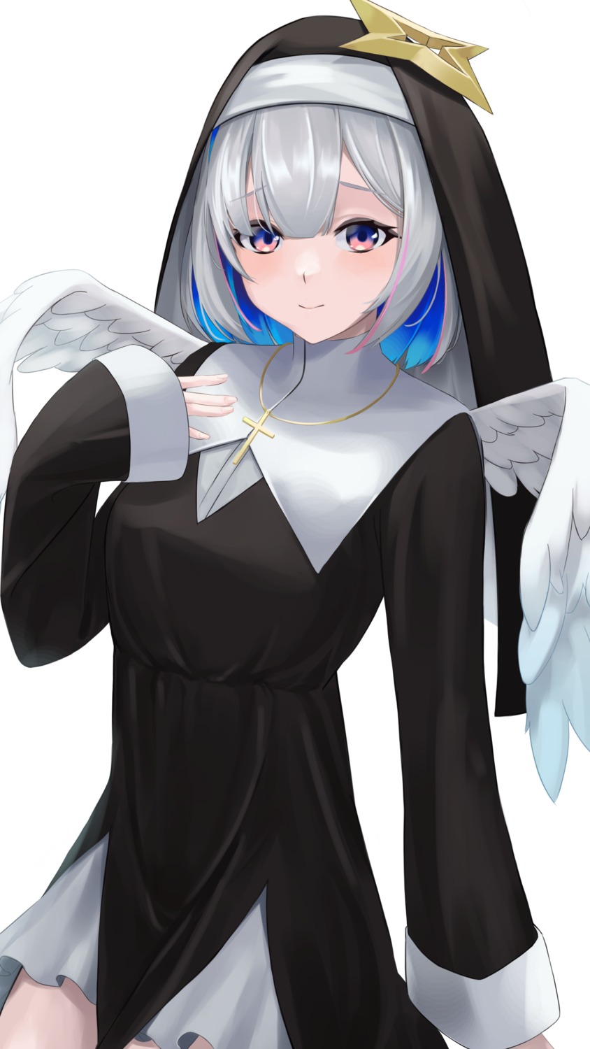 _smallpine_ amane_kanata angel hololive nun wings