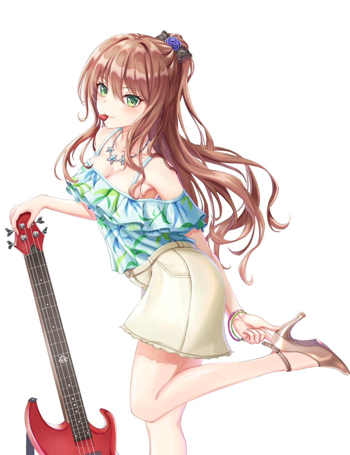 bang_dream! cleavage guitar heels imai_lisa star-ring