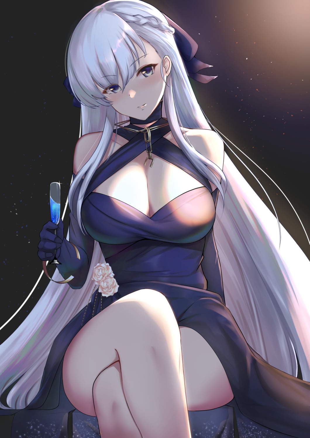 azur_lane belfast_(azur_lane) cleavage dress yamikyon