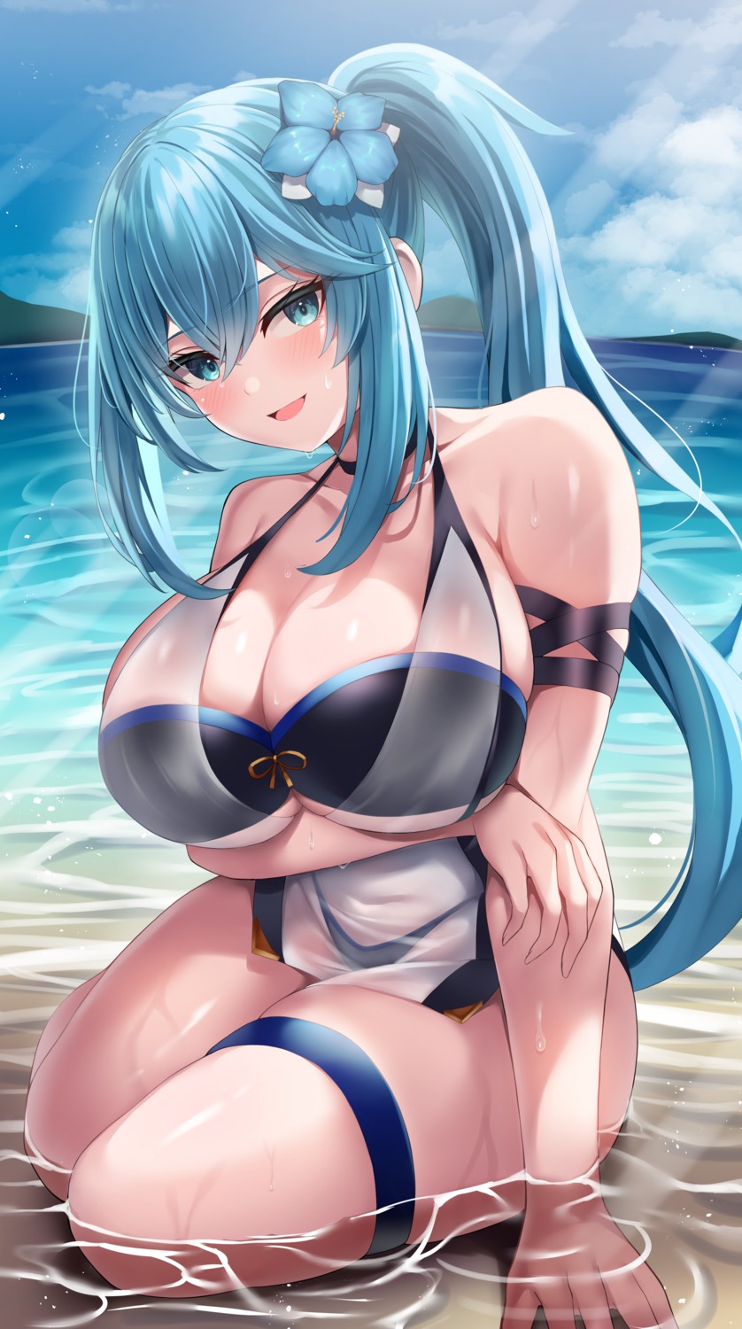 beeyan bikini garter ortina_lillibel_(yashiro_sousaku) see_through swimsuits wet