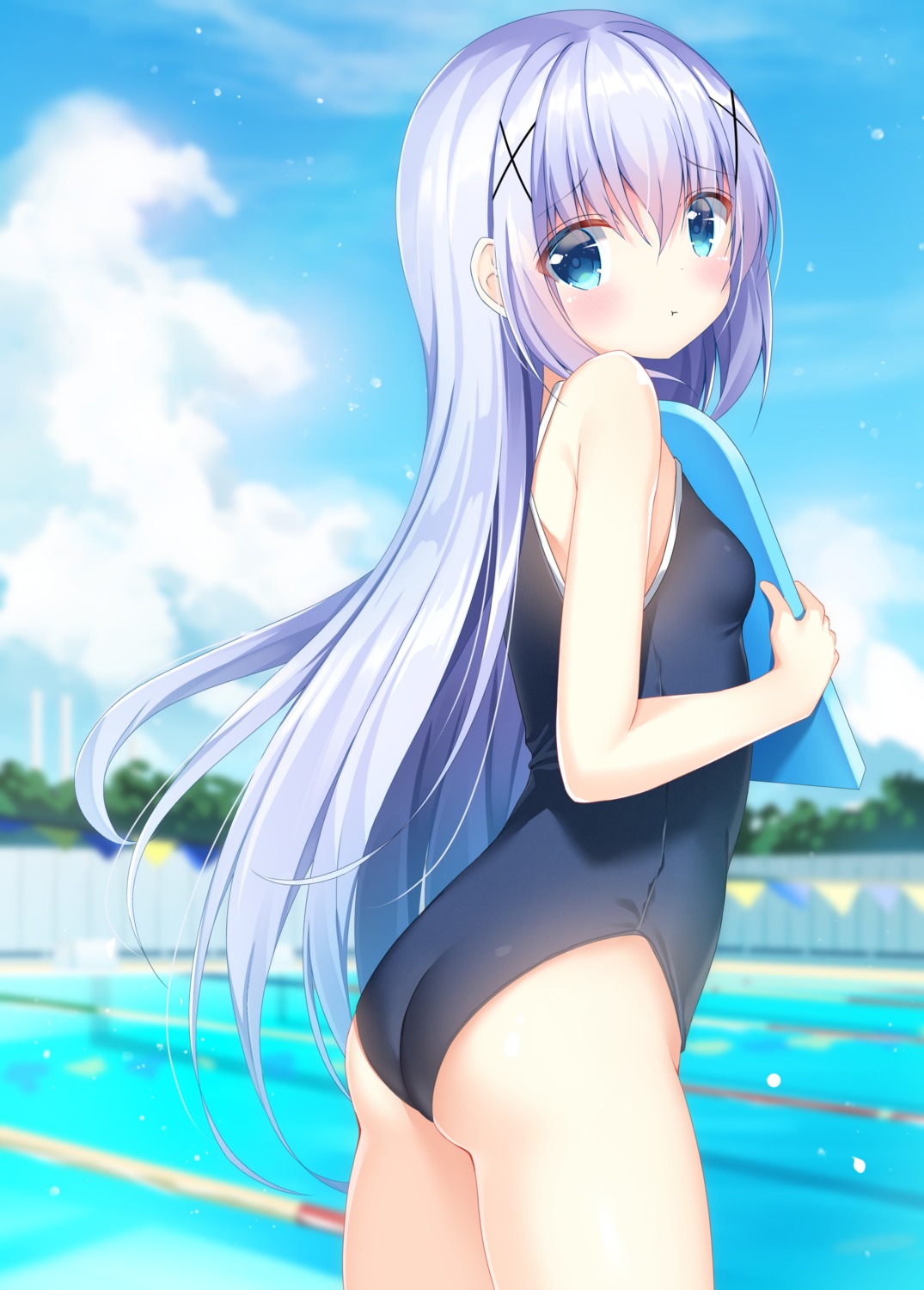 ass gochuumon_wa_usagi_desu_ka? kafuu_chino pizzzica school_swimsuit swimsuits