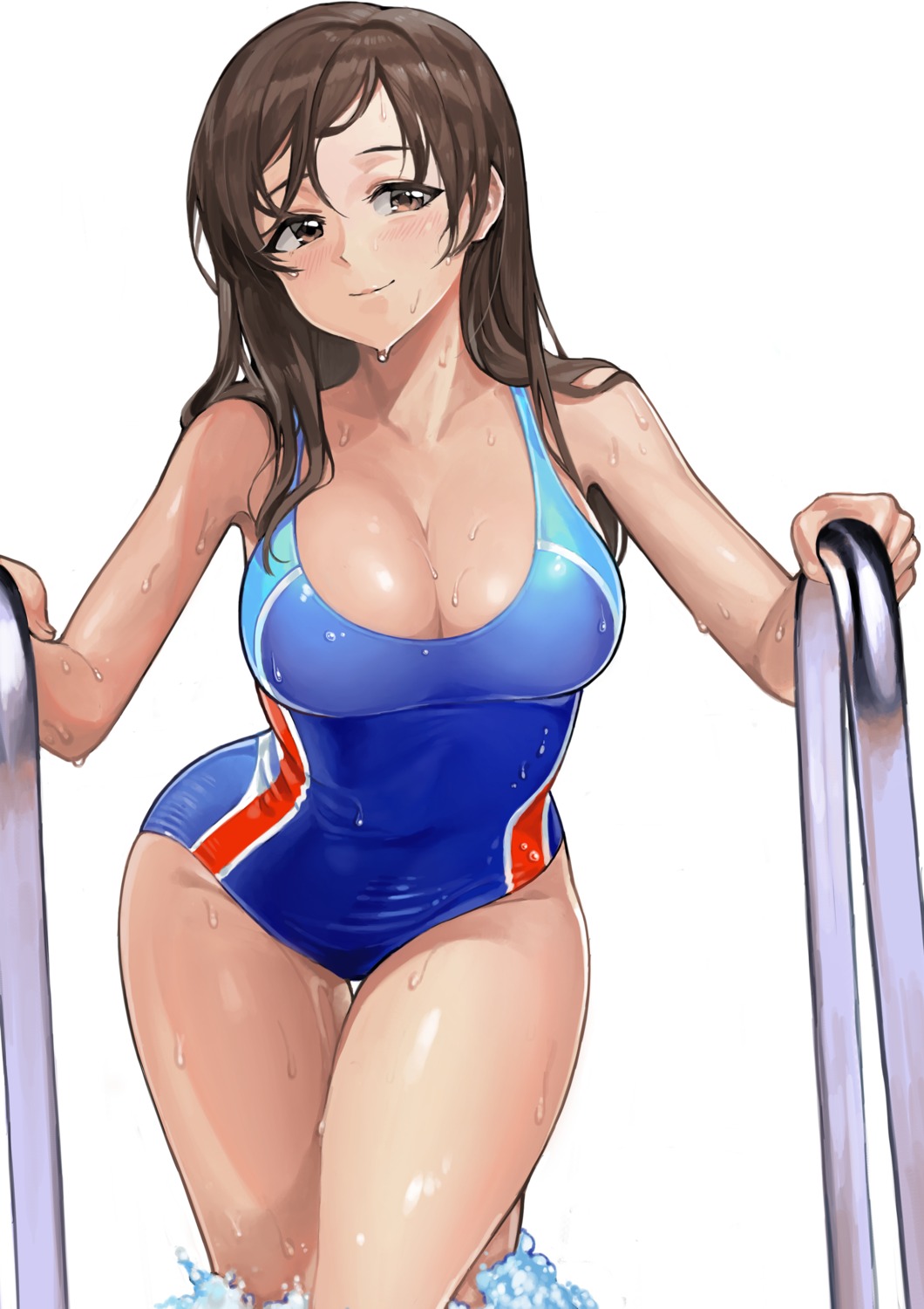 ameyame cleavage nitta_minami swimsuits the_idolm@ster the_idolm@ster_cinderella_girls the_idolm@ster_cinderella_girls_starlight_stage wet