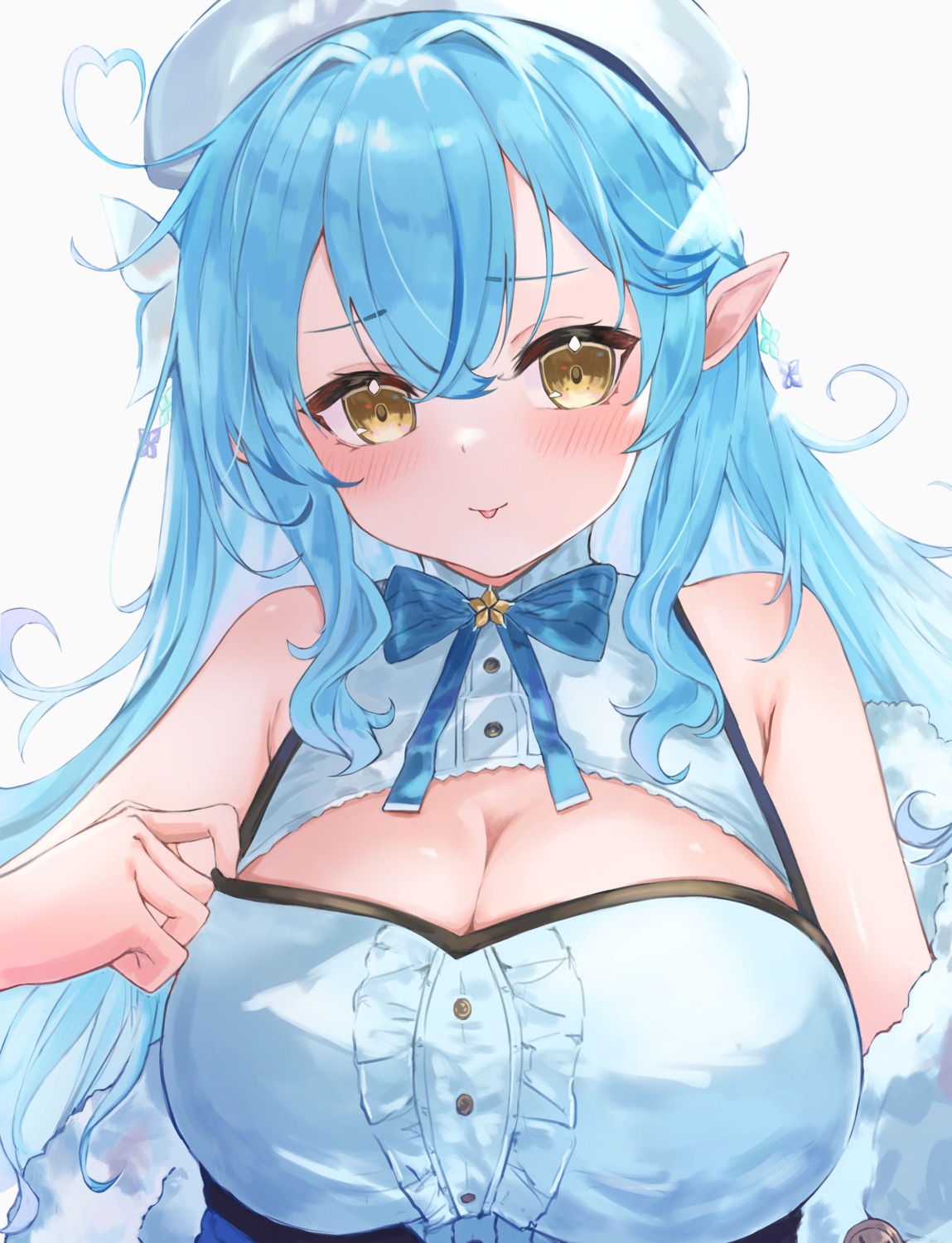 ayama_nano cleavage elf hololive pointy_ears yukihana_lamy