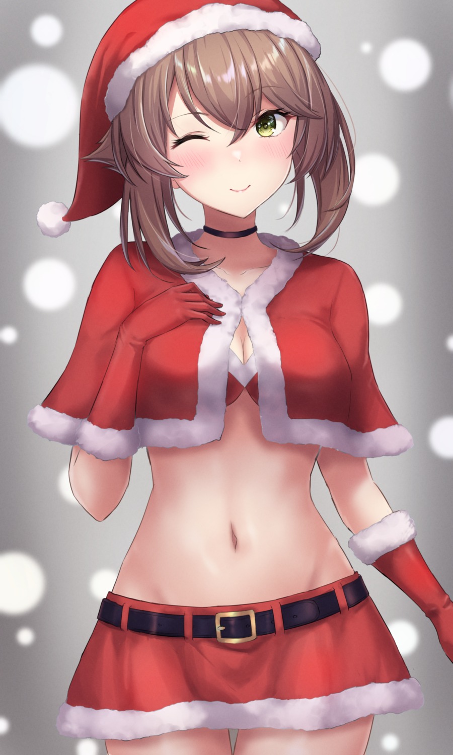 bra christmas cleavage kantai_collection monoku mutsu_(kancolle)